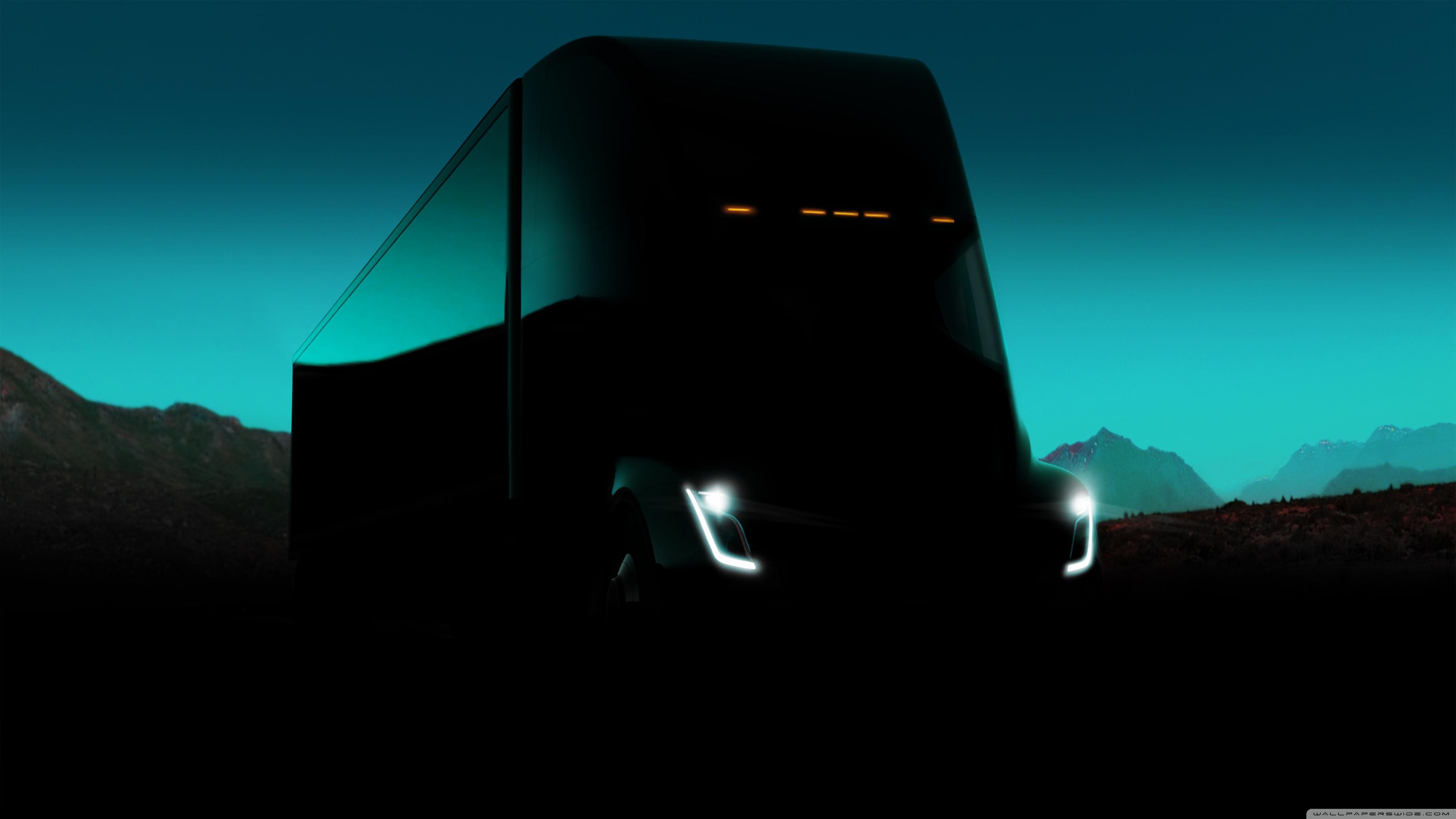 3840x2160 Tesla Semi Electric Truck Dark Ultra HD Desktop Background Wallpaper for 4K UHD TV : Widescreen & UltraWide Desktop & Laptop : Tablet