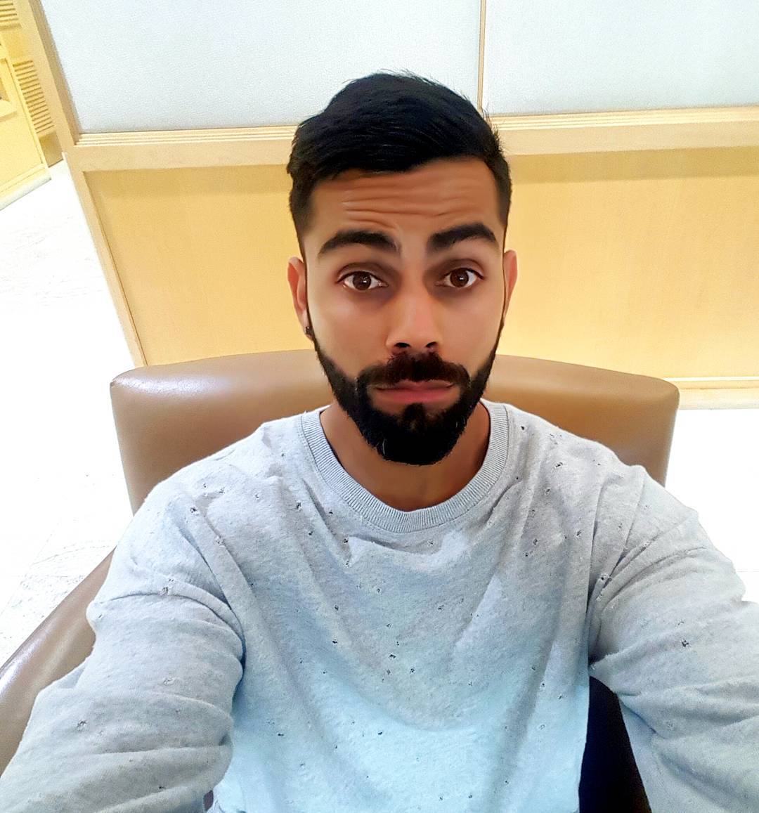 1080x1157 Virat Kohli Selfie from the states for now. Thanks for all the love &amp; unbelievable atmosphere at the games. God Bless All