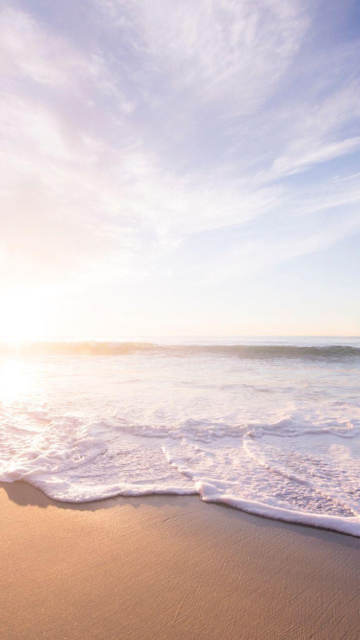 736x1308 Soft, sea waves, beach, seashore, sunrise wallpaper. Beach wallpaper, Sunrise wallpaper, Beach phone wallpaper