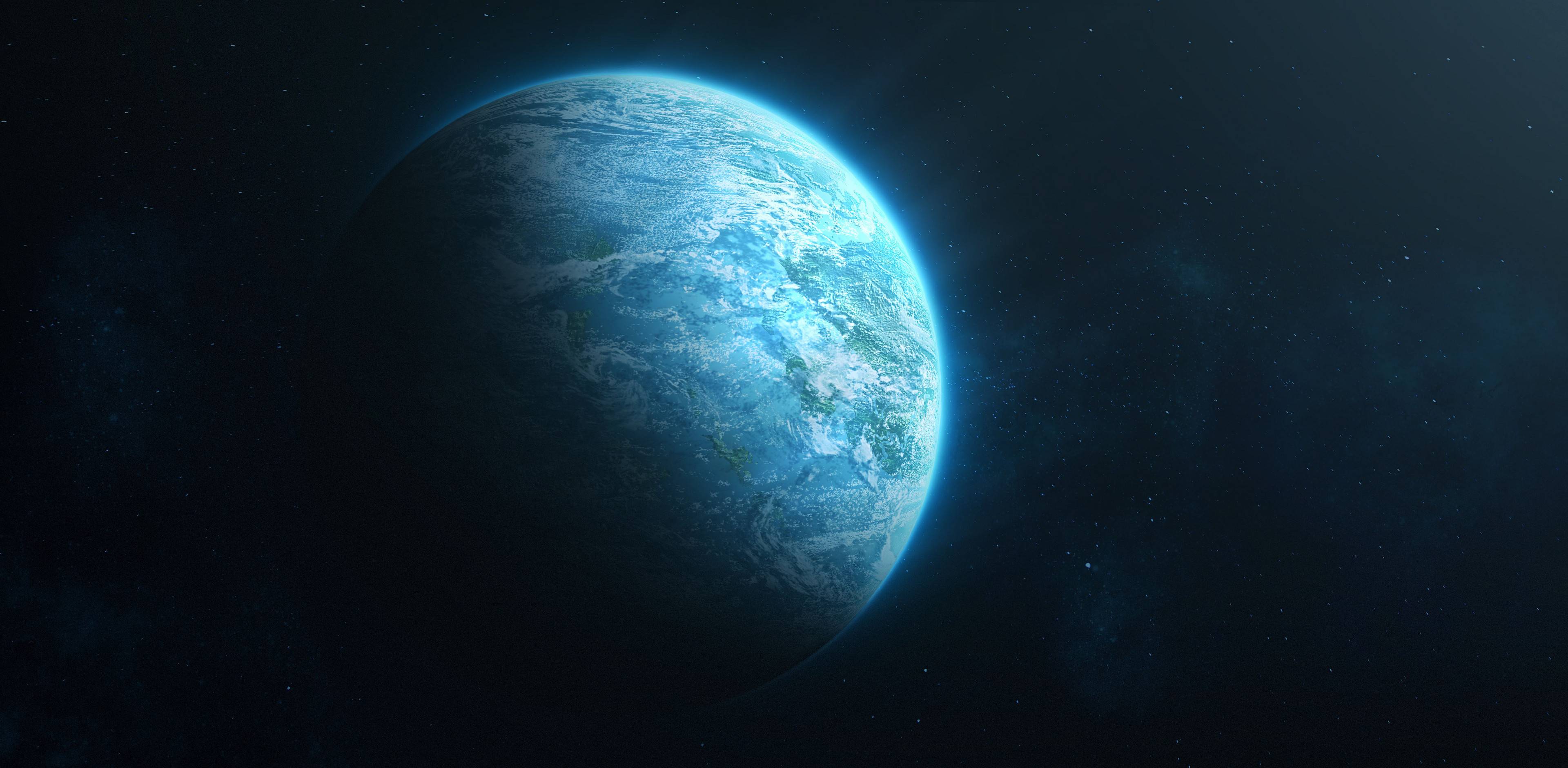 3840x1881 Blue Planet Space View 4k, HD Digital Universe, 4k Wallpaper, Image, Background, Photo and Picture