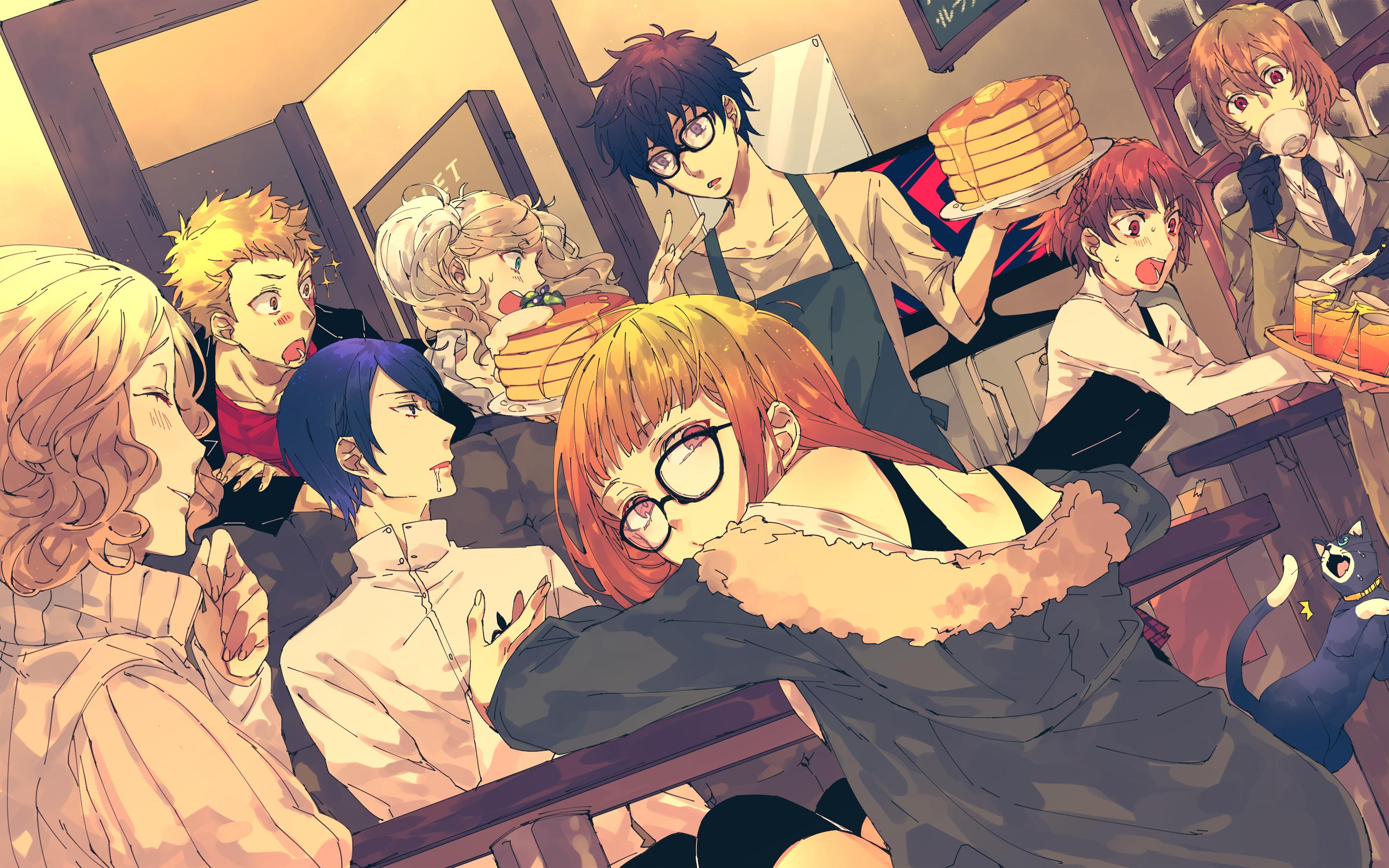 2880x1800 Download wallpaper Persona 4k, Megami Tensei, Futaba Sakura, Yusuke Kitagawa, Makoto Niijima, Ryuji Sakamoto, protagonist, Ann Takamaki for desktop with resolution 2880x1800. High Quality HD picture wallpaper