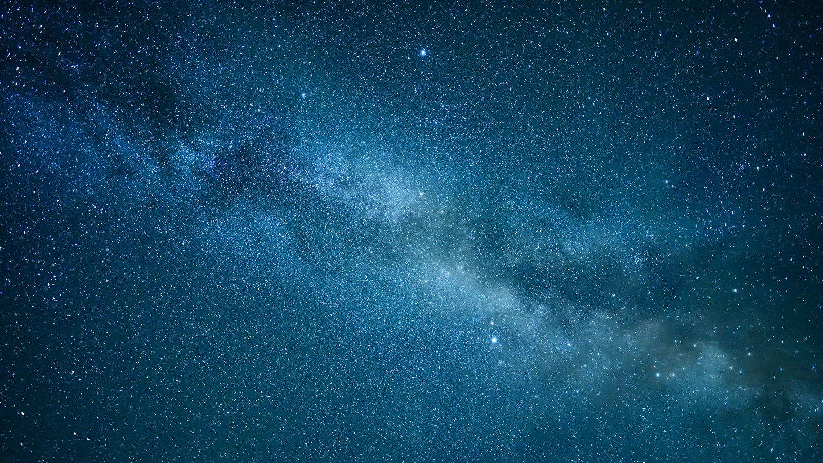 1600x900 Download wallpaper 1600x900 starry sky, nebula, stars, blue, space widescreen 16:9 HD background