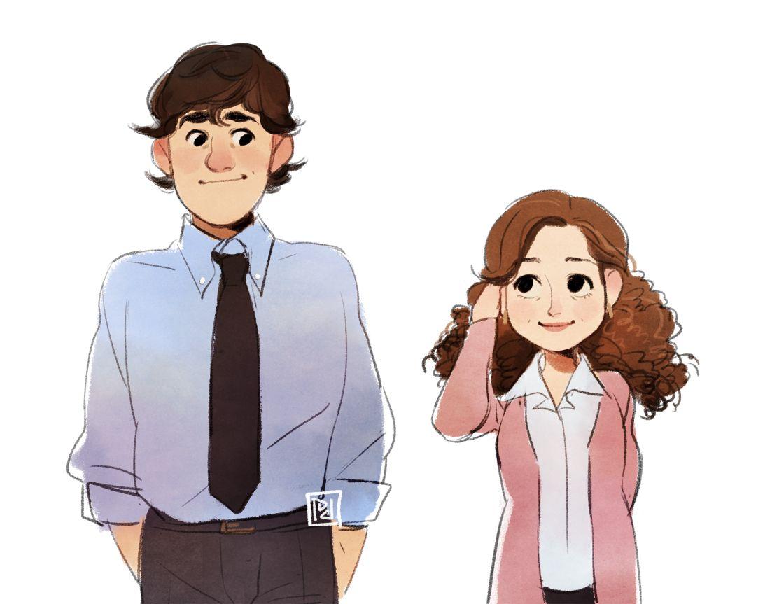 1100x863 Jim and Pam. Office poster, The office characters, Office cartoon