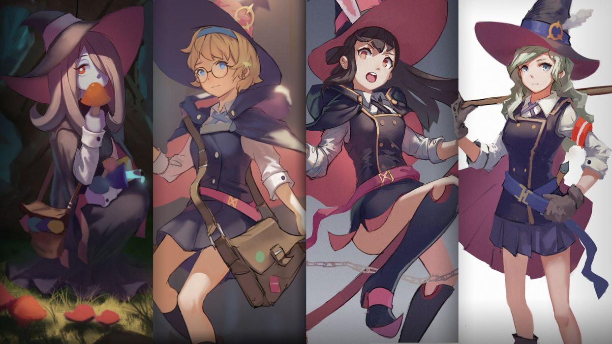 1244x700 akko kagari diana cavendish doren hat little witch academia lotte yanson sucy manbavaran witch witch hat wallpaperx1080