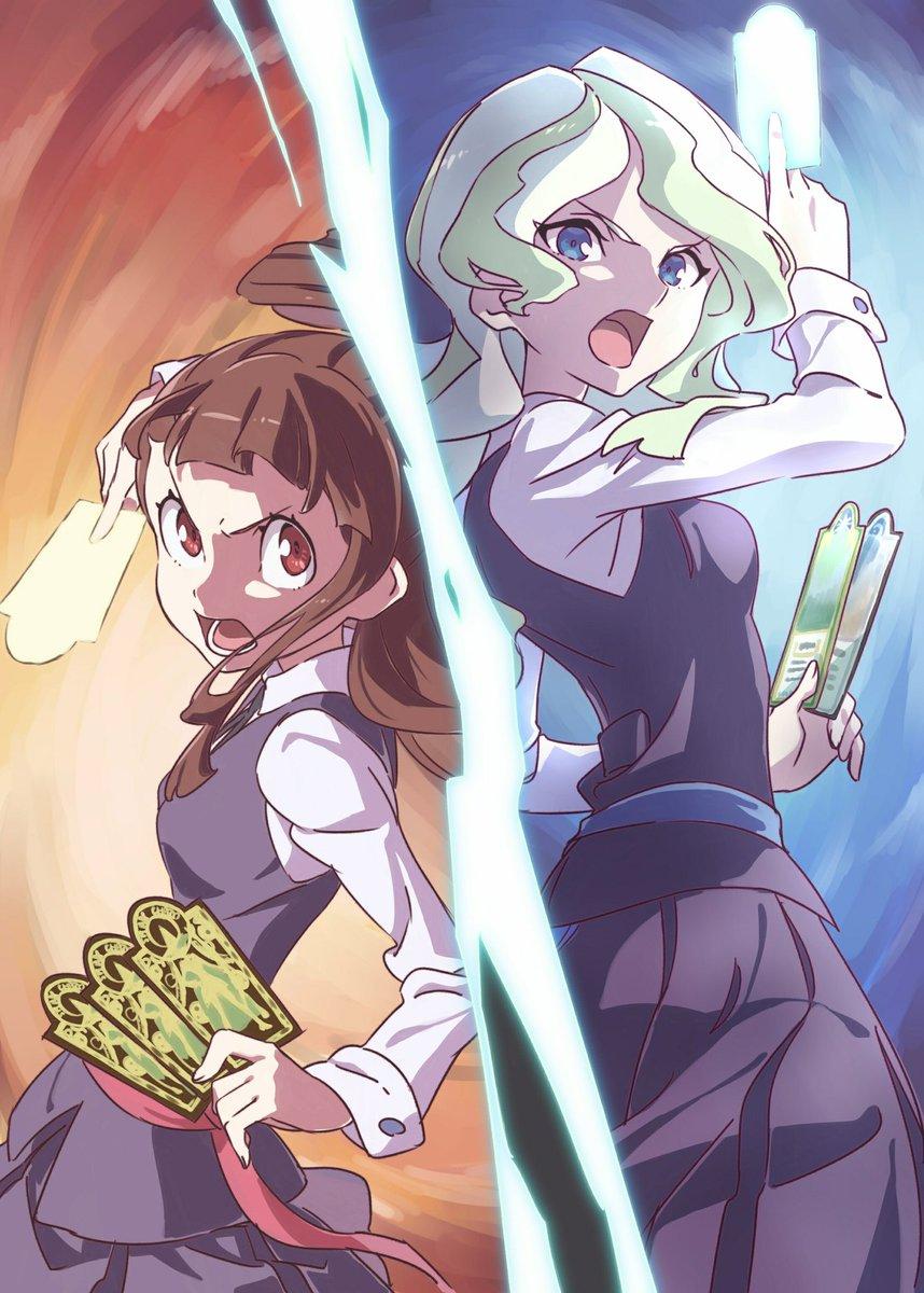 858x1200 Akko & Diana's fierce battle of Cards. Little Witch Academia