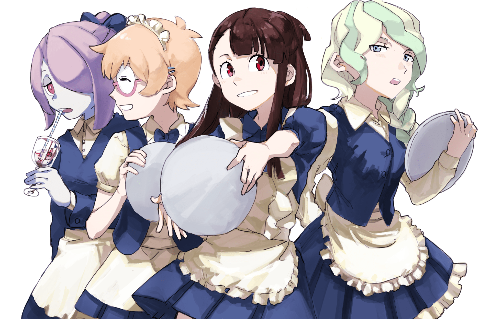 1920x1249 Anime Witch Academia Akko Kagari Diana Cavendish Lotte Yanson Sucy Manbavaran Wallpaper. Bruja de animé, Dibujos de anime, Arte de anime