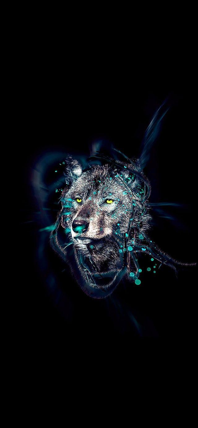 640x1385 Wolf by ekud illust art iPhone X Wallpaper Download. iPhone