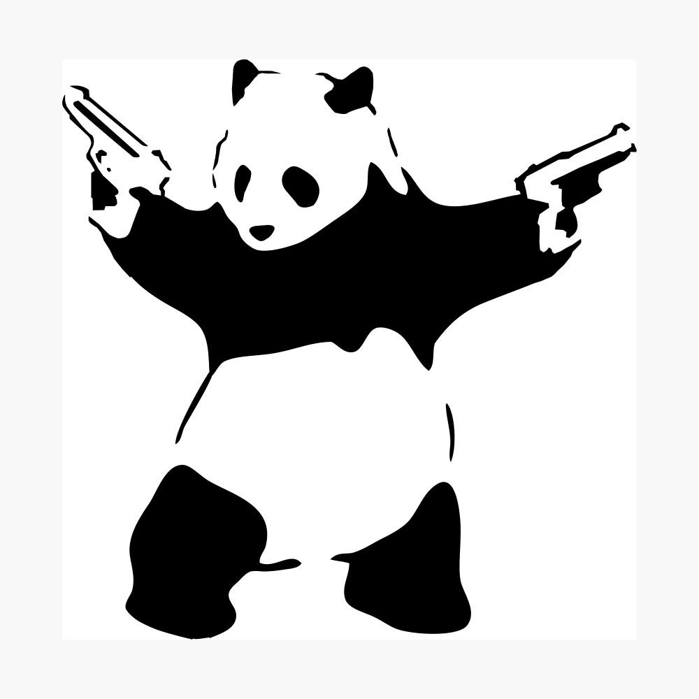 1000x1000 Banksy Panda with Guns Poster
