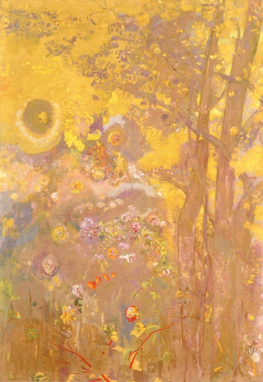 881x1280 The Athenaeum on Yellow Background (Odilon Redon - ). Odilon redon, Redon, Yellow background