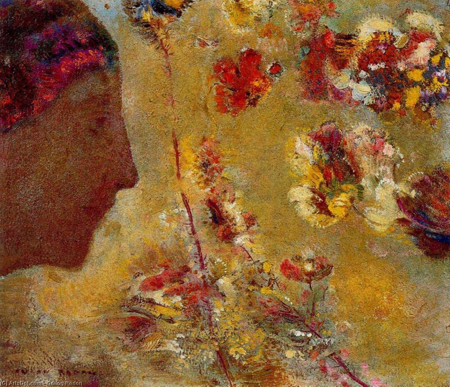 1497x1290 Museum Art Reproductions. Profile by Odilon Redon (1840- France)