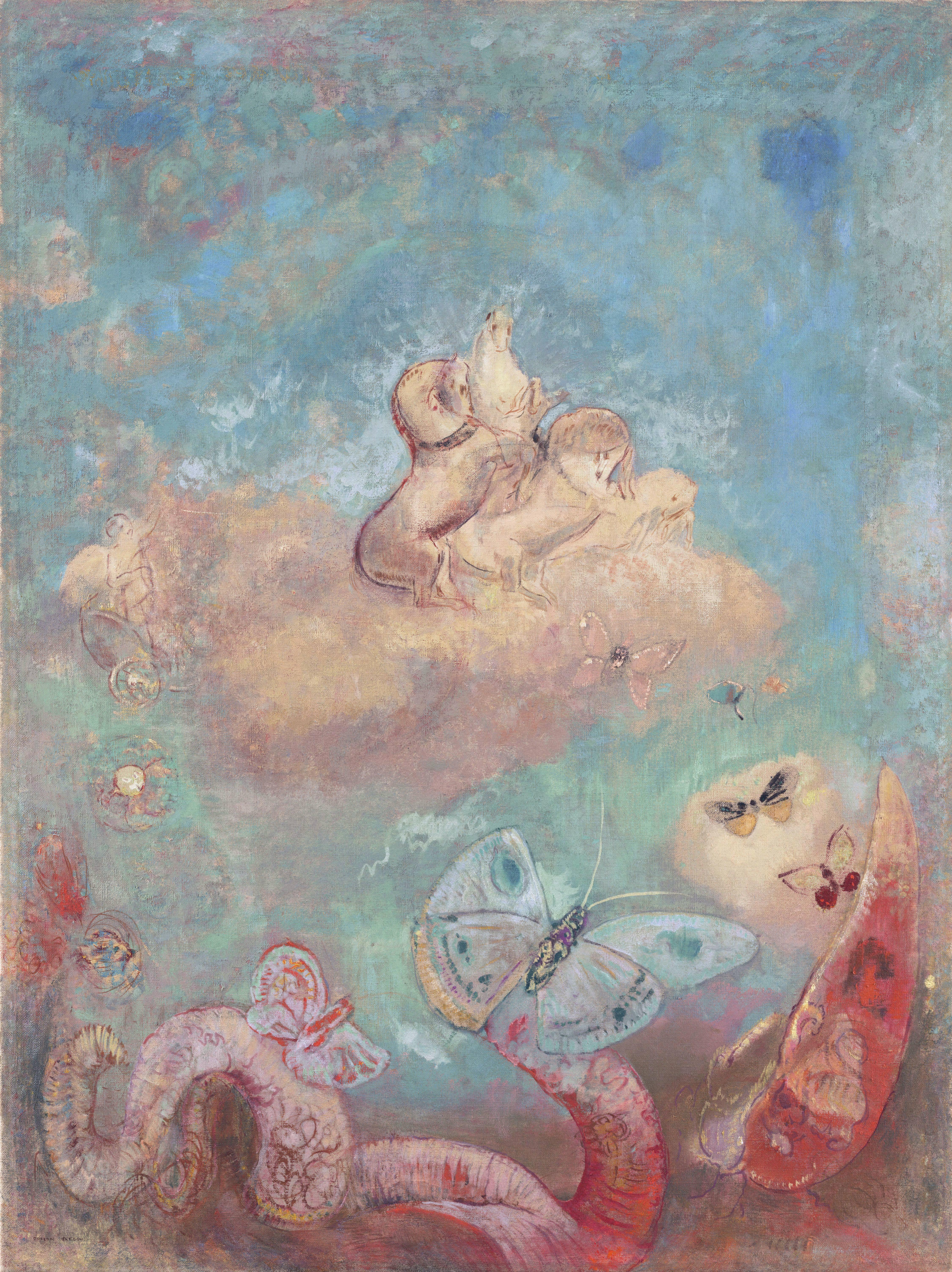 4500x6009 Odilon Redon Impressionism Symbolism Fantasy Art Artwork Oil Painting Flowers Surreal Polychromatic Wallpaper:4500x6009
