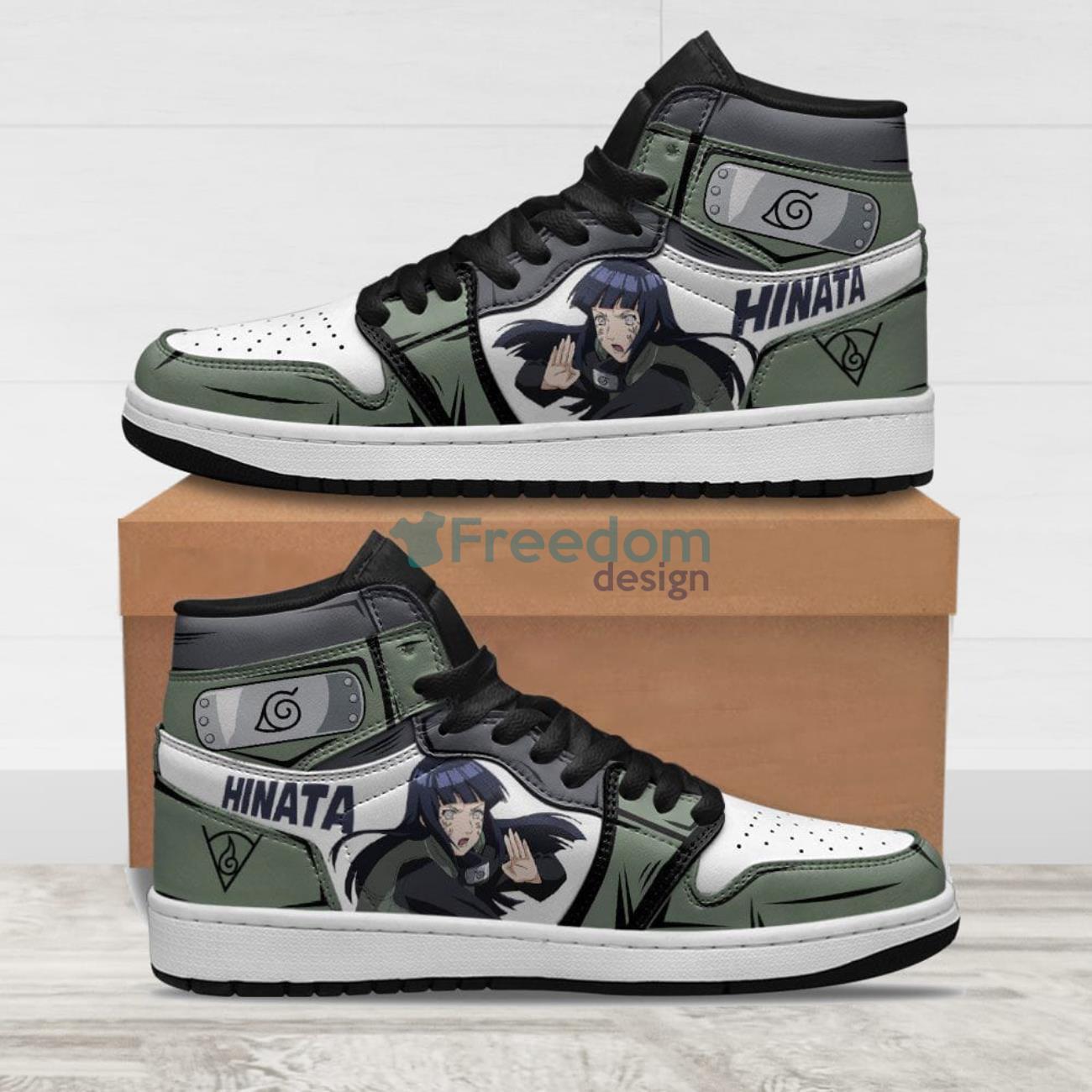 1300x1300 Hyuga Hinata Sneakers Jounin Naruto Custom Anime Air Jordan Hightop Shoes