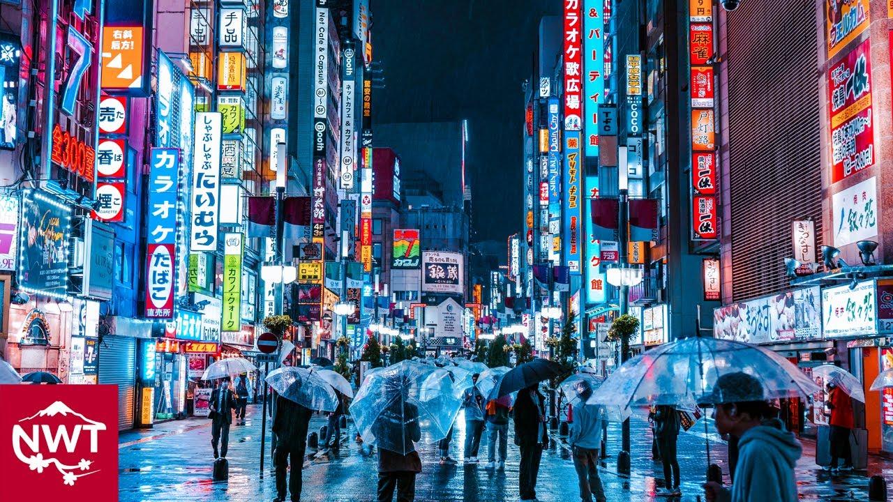 1280x720 Tokyo Shinjuku, Night Walk In The Cold Autumn Rain 4K Vie Zine