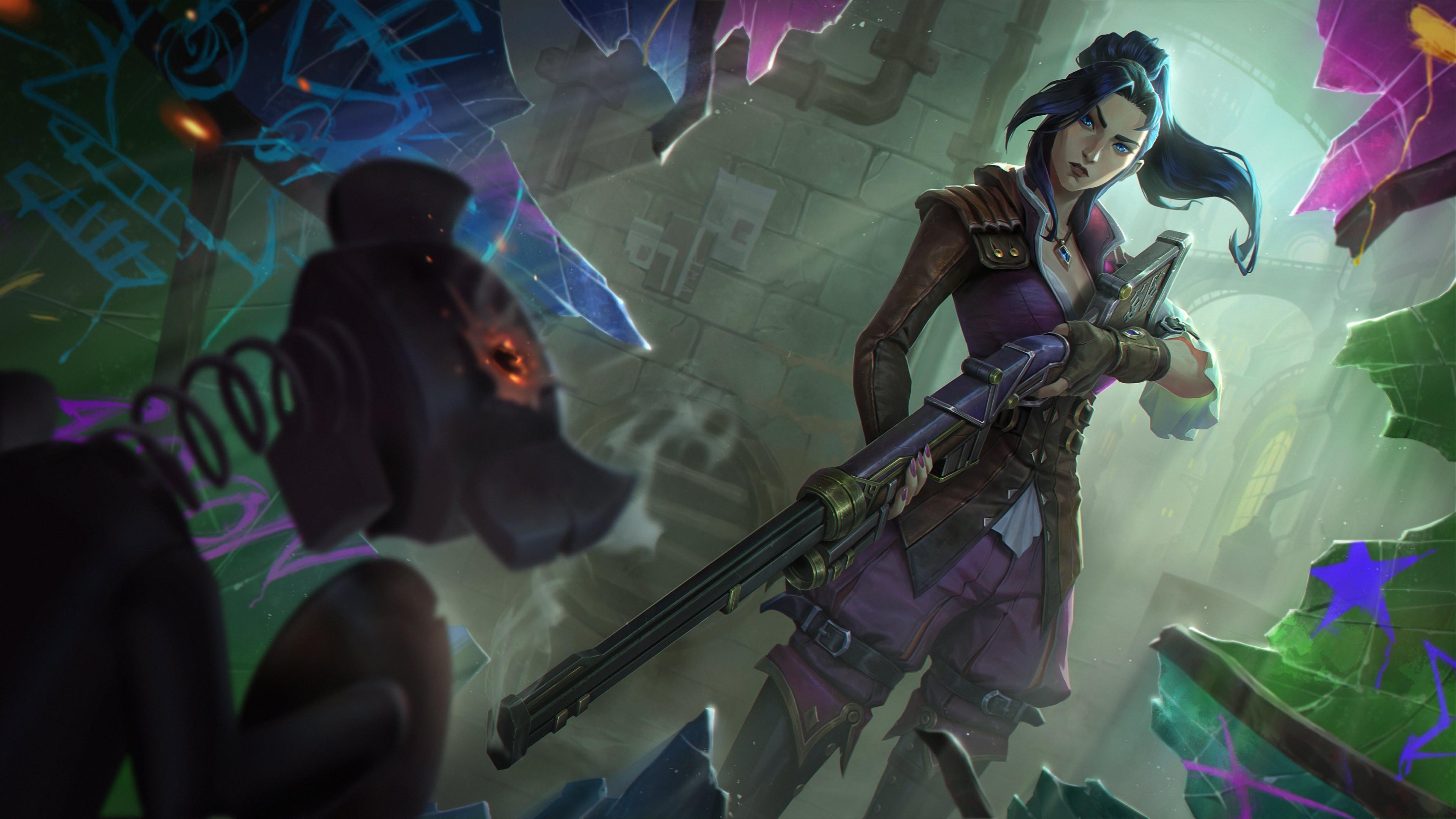 3840x2161 Caitlyn from Arcane: Stunning 4K Ultra HD League of Legends TV Show Wallpaper