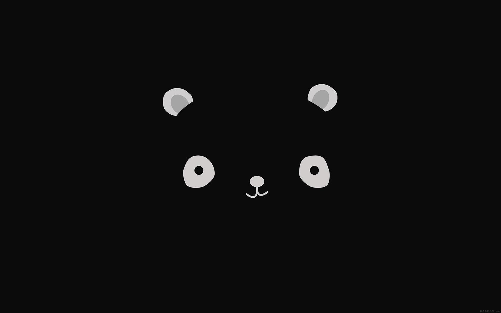 1680x1050 wallpaper for desktop, laptop. cute minimal panda dark illust art