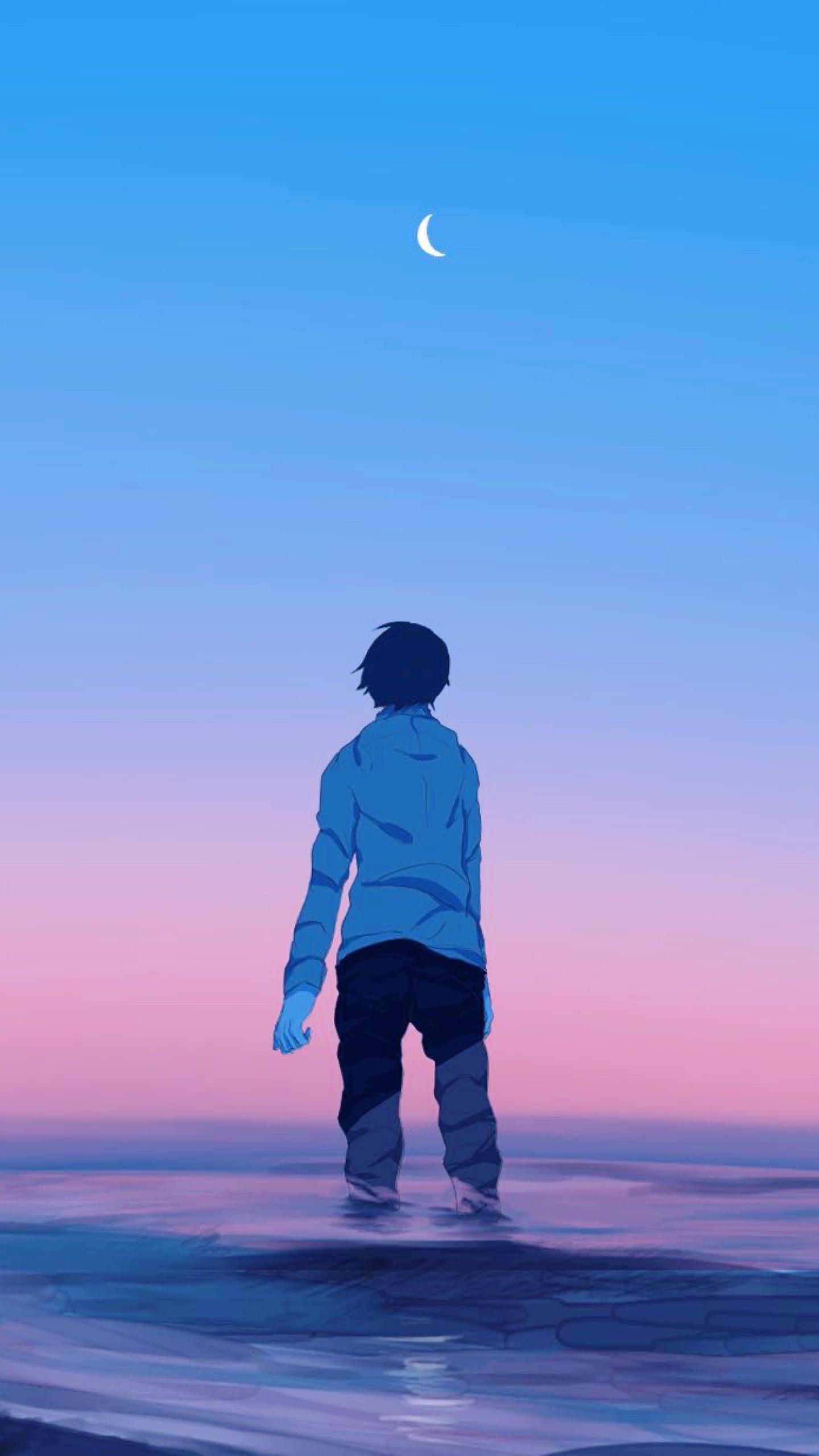 1440x2560 Anime Boy Sky Gradient Samsung Galaxy S S Google Pixel XL , Nexus 6P , LG G5 Wallpaper, HD Artist 4K Wallpaper, Image, Photo and Background