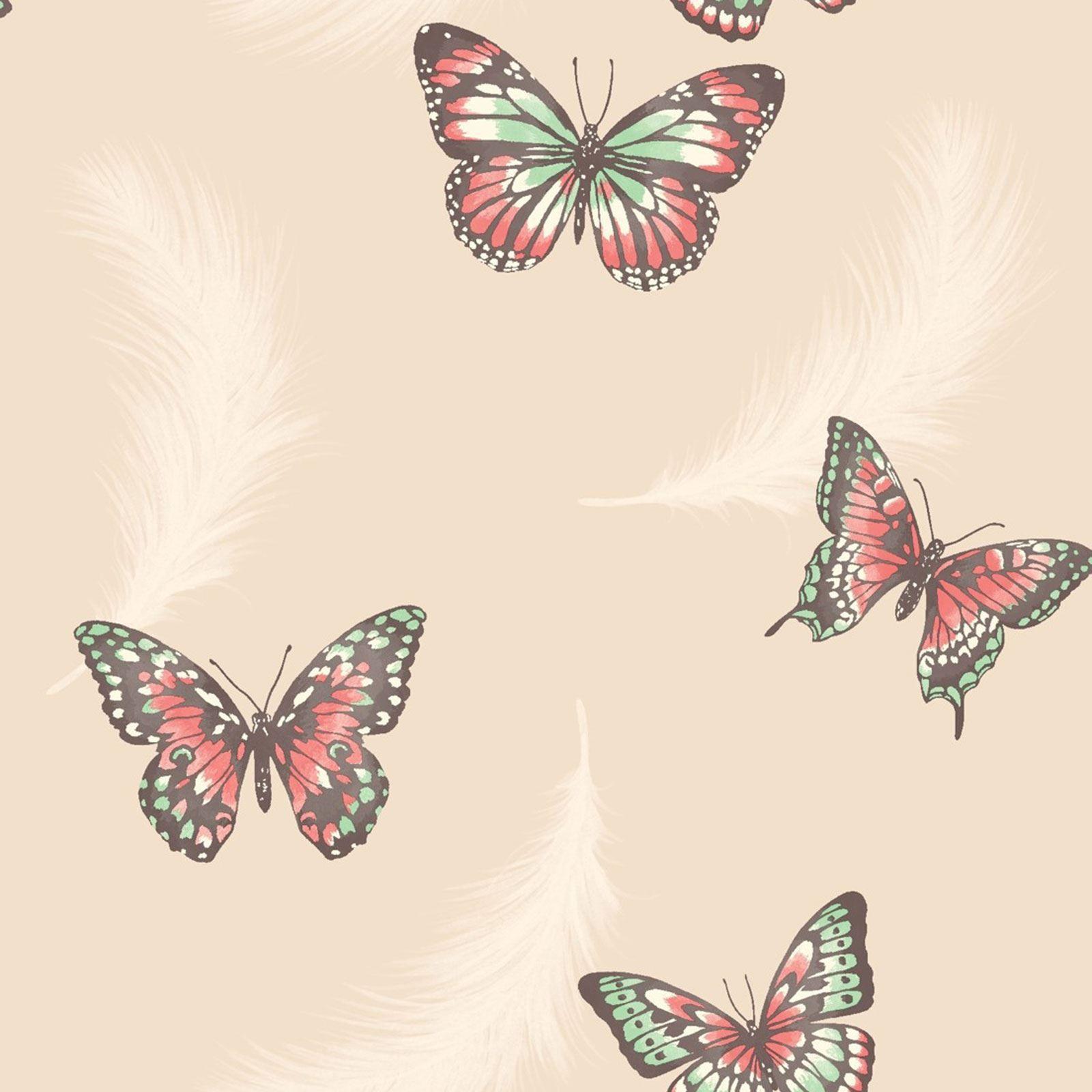 1600x1600 BUTTERFLY WALLPAPER GIRLS BEDROOM DECOR PINK WHITE TEAL PURPLE