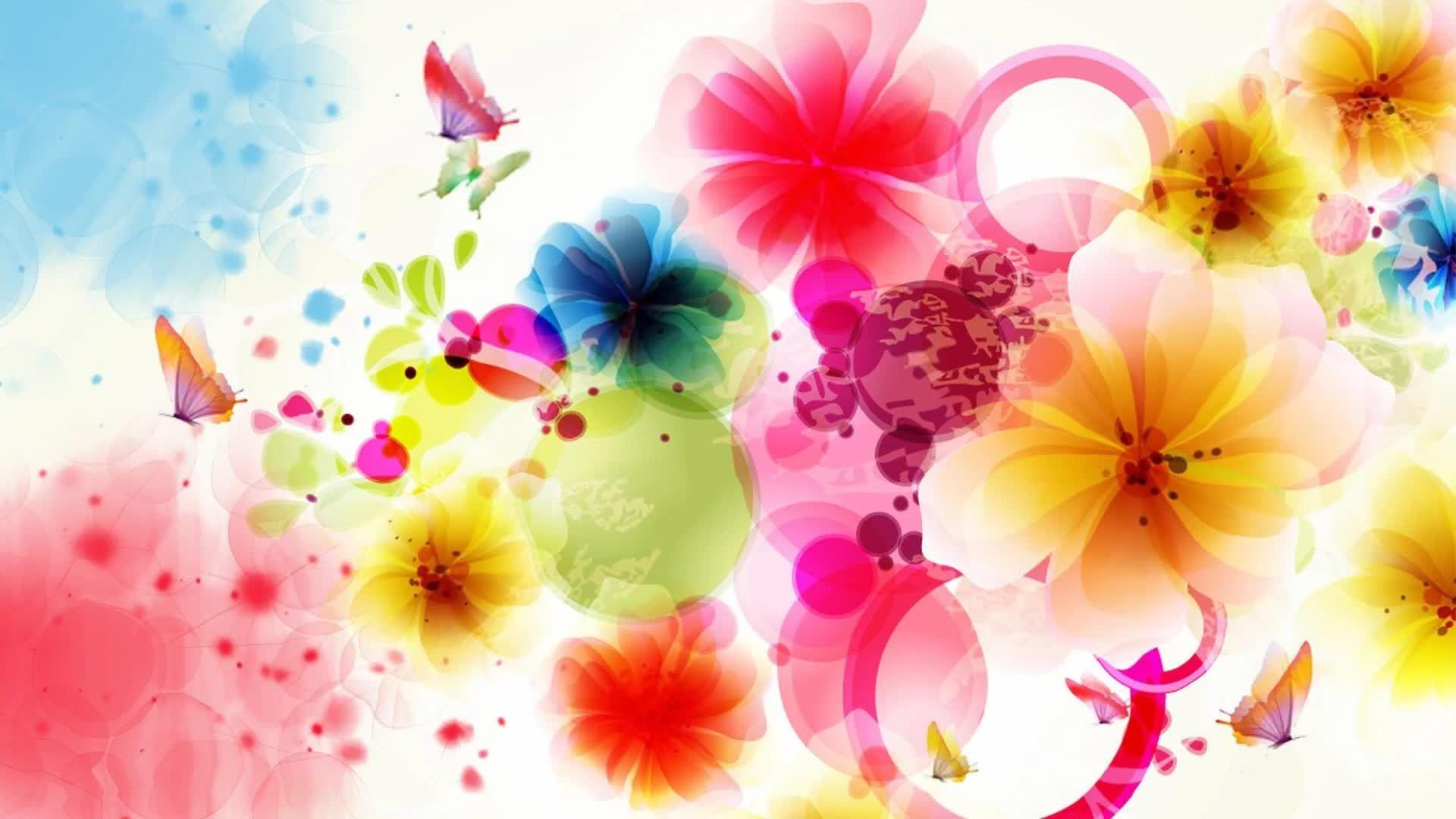 1920x1080 Abstract Flowers Wallpaper