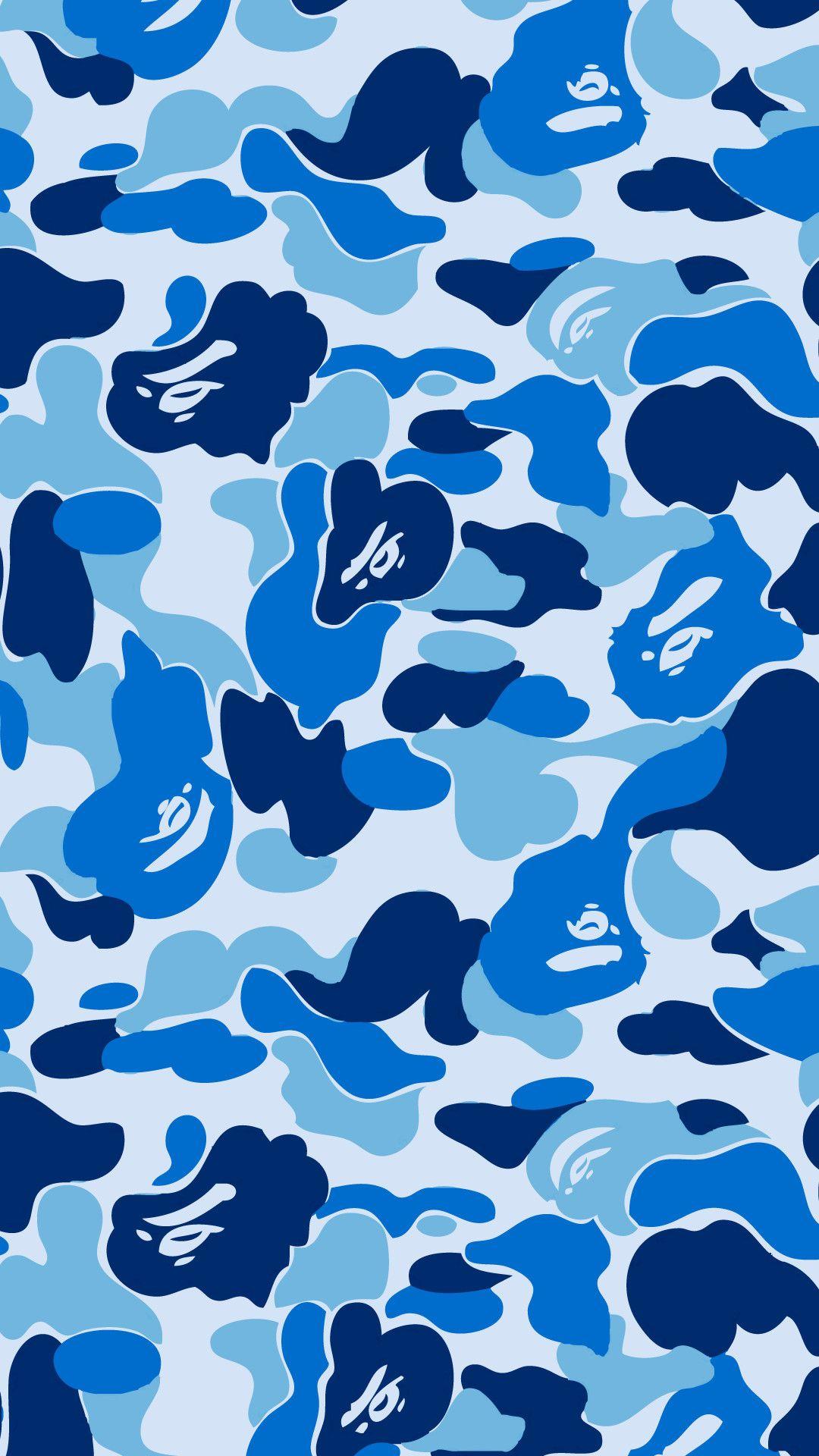 1080x1920 Blue Camo Wallpaper