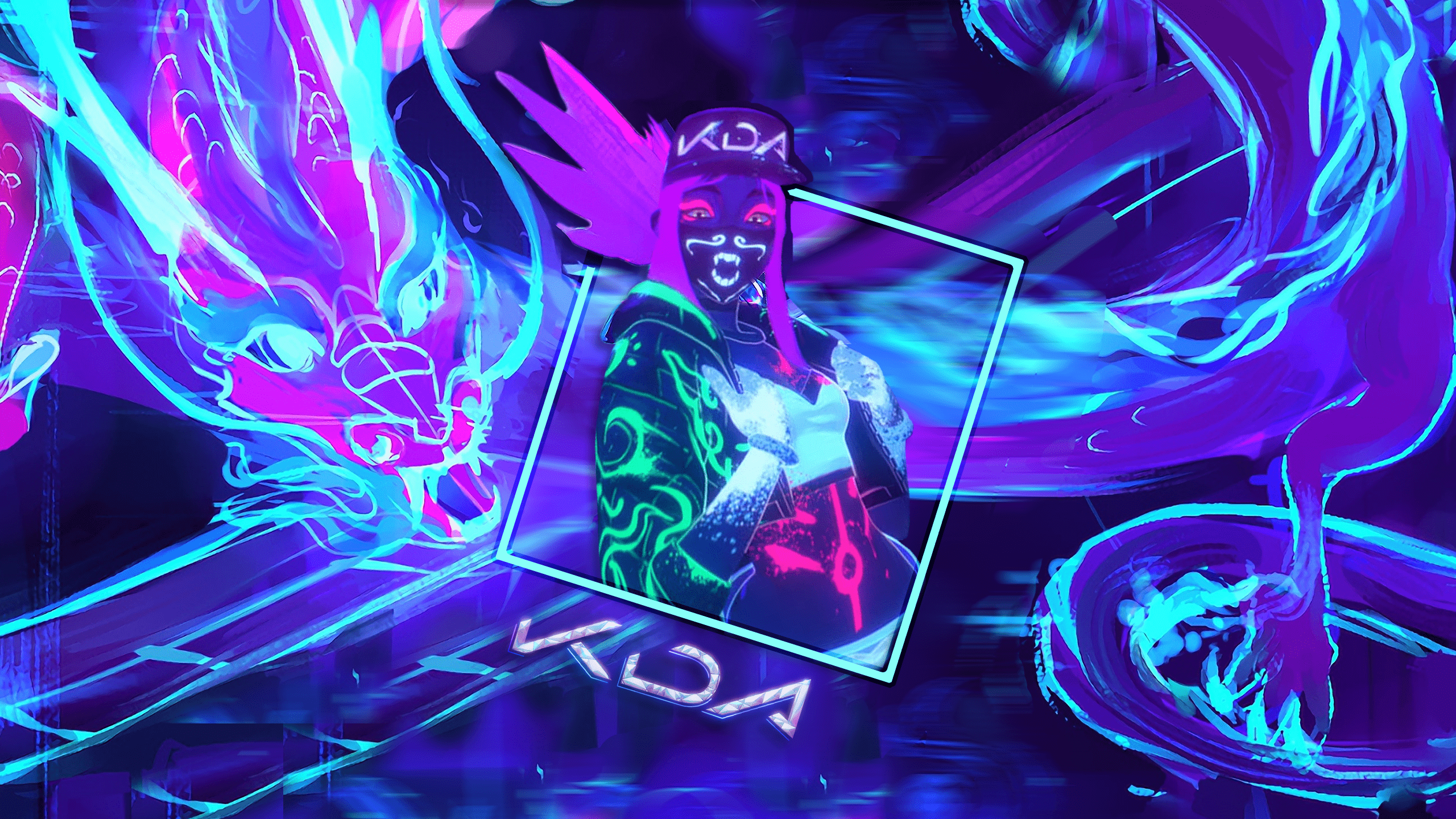 2560x1440 Pink, Violet And Cyan Wallpaper