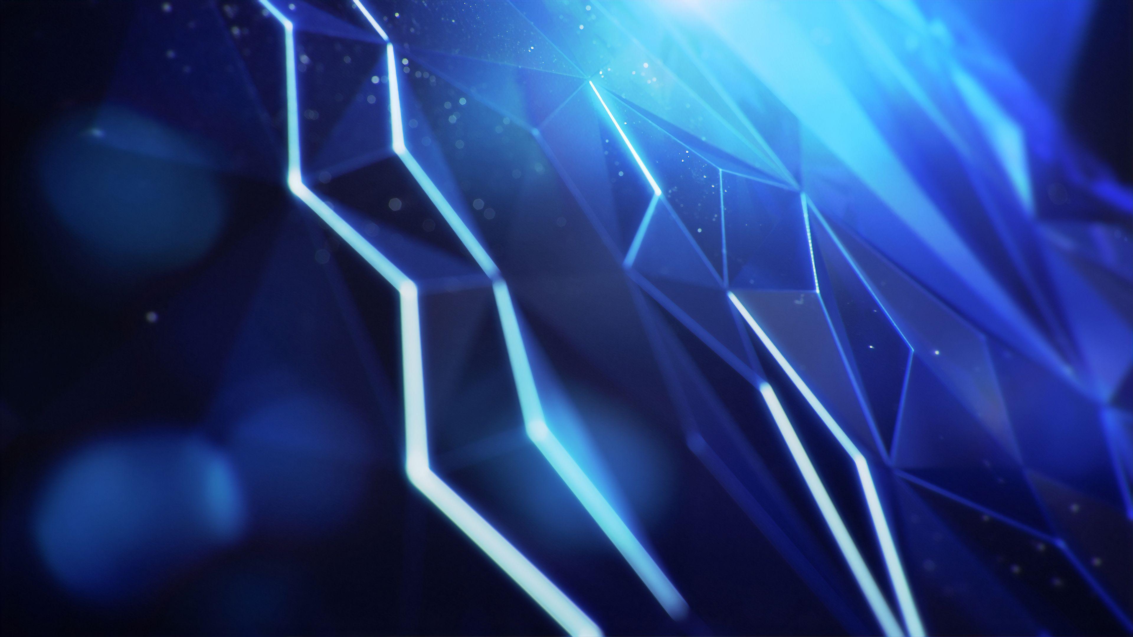 3840x2160 3D Cyan Blue Digital Art Hd Wallpaper, Digital Art Wallpaper, Blue Wallpaper, Abstract Wallpaper, 4k Wallpaper,. Polygon Kunst, 3D Grafik, Blaue Hintergründe