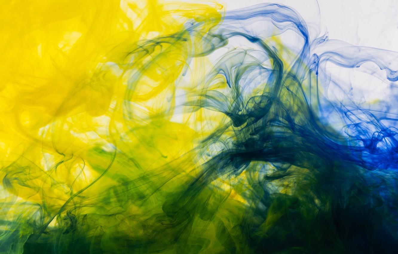 1332x850 Wallpaper blue, yellow, green, paint, color, divorce, texture, light background, diffusion, mixing, color mixing image for desktop, section текстуры