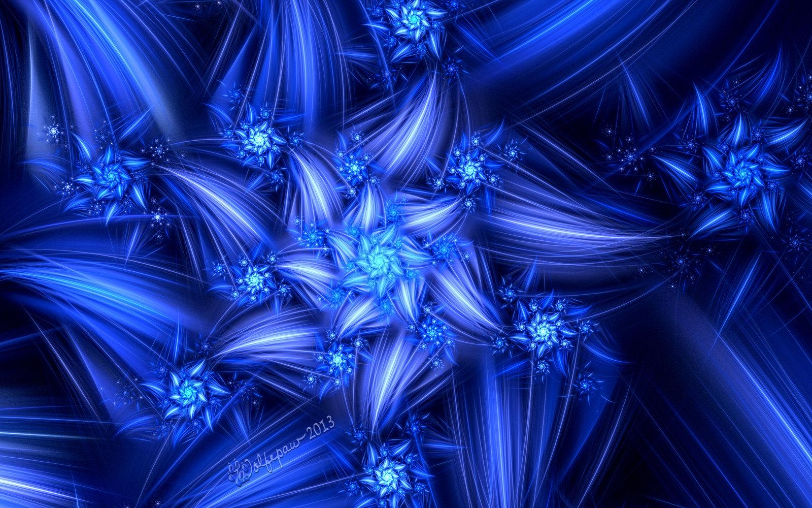 1600x1000 Blue Flower Abstract
