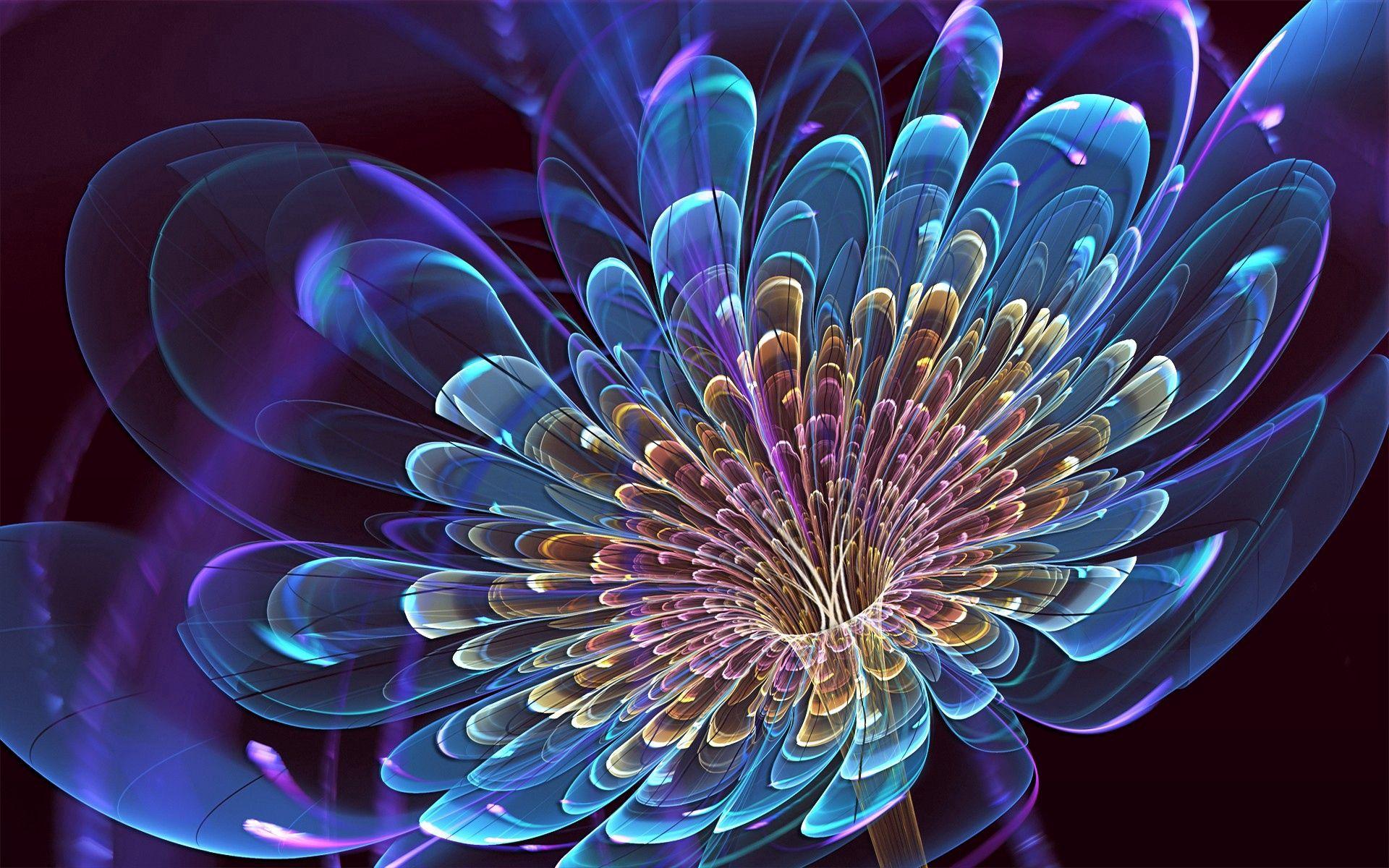 1920x1200 HD desktop wallpaper: Abstract, Flower, Glare, Shine, Brilliance, Fractal download free picture