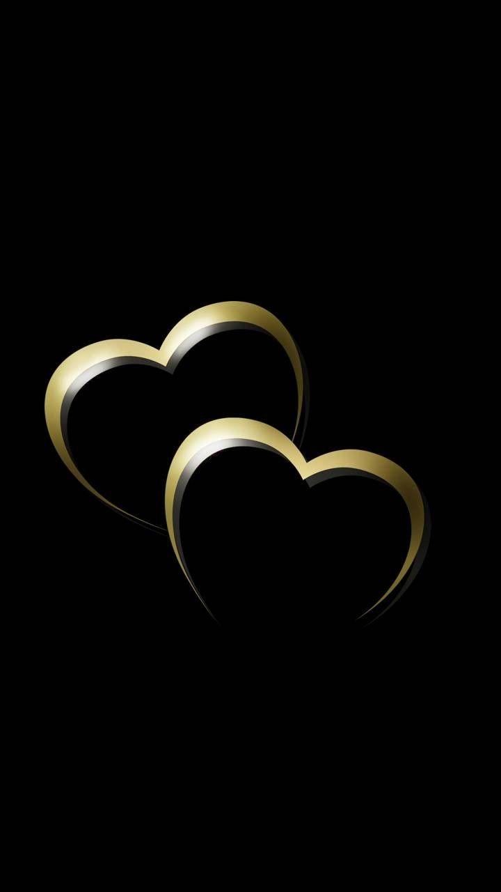 720x1280 Black & Gold Love Hearts. Heart wallpaper, Flower phone wallpaper, Valentines wallpaper