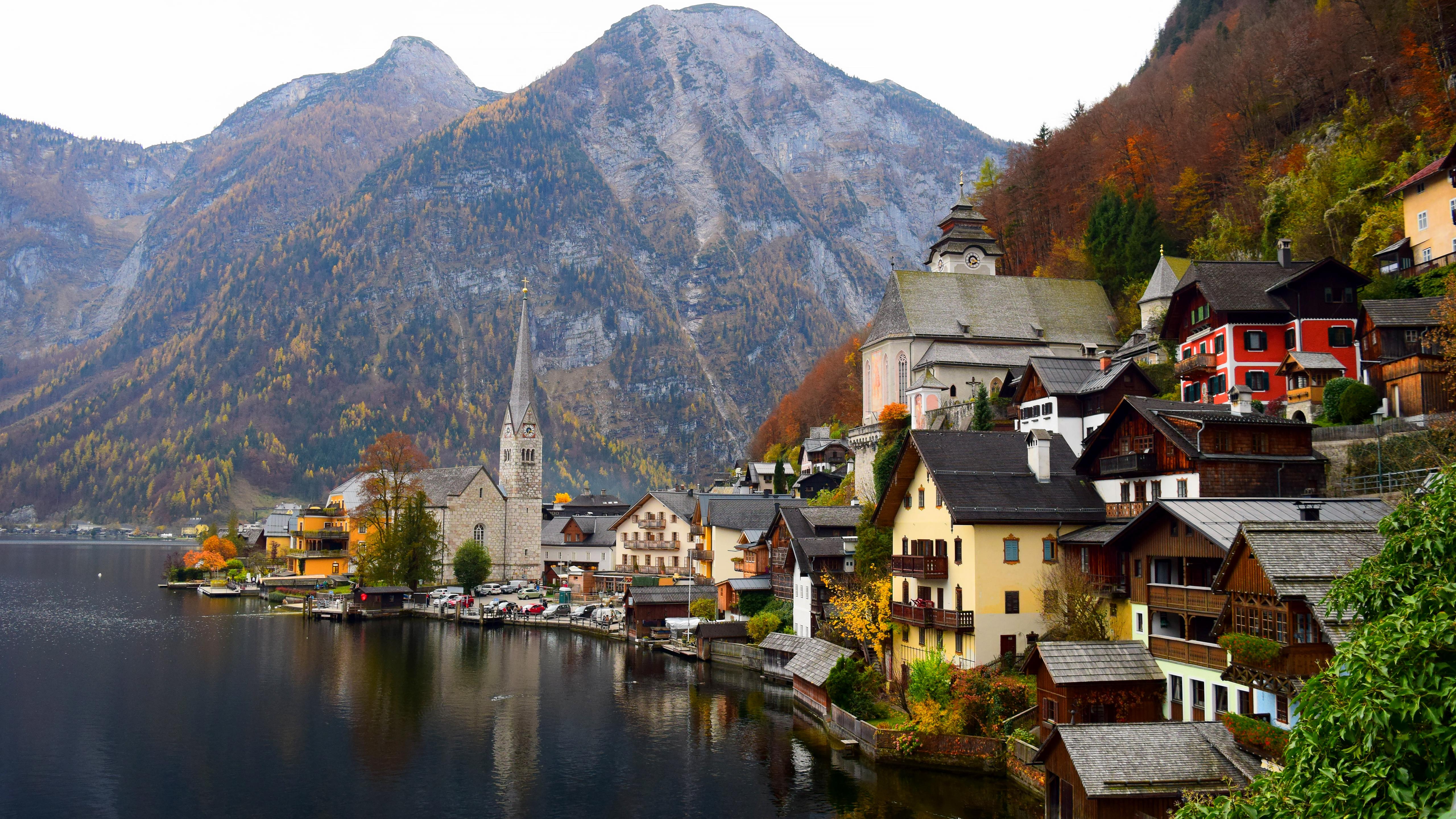 5120x2880 Mountain Village Ultra HD 5K Wallpaper