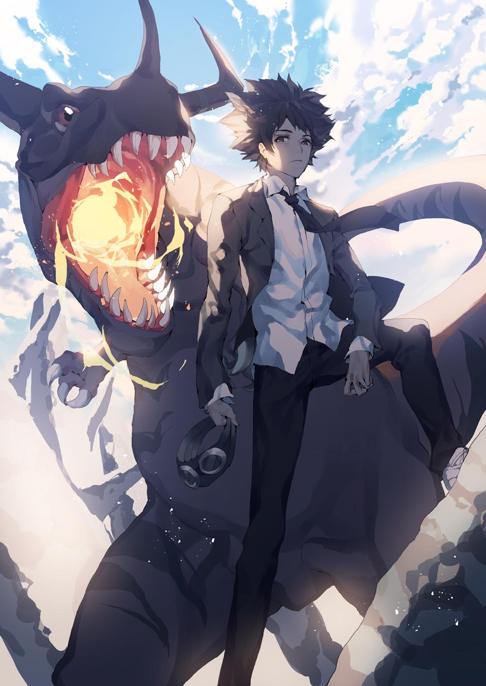 1000x1410 Black Dragon Anime Boy