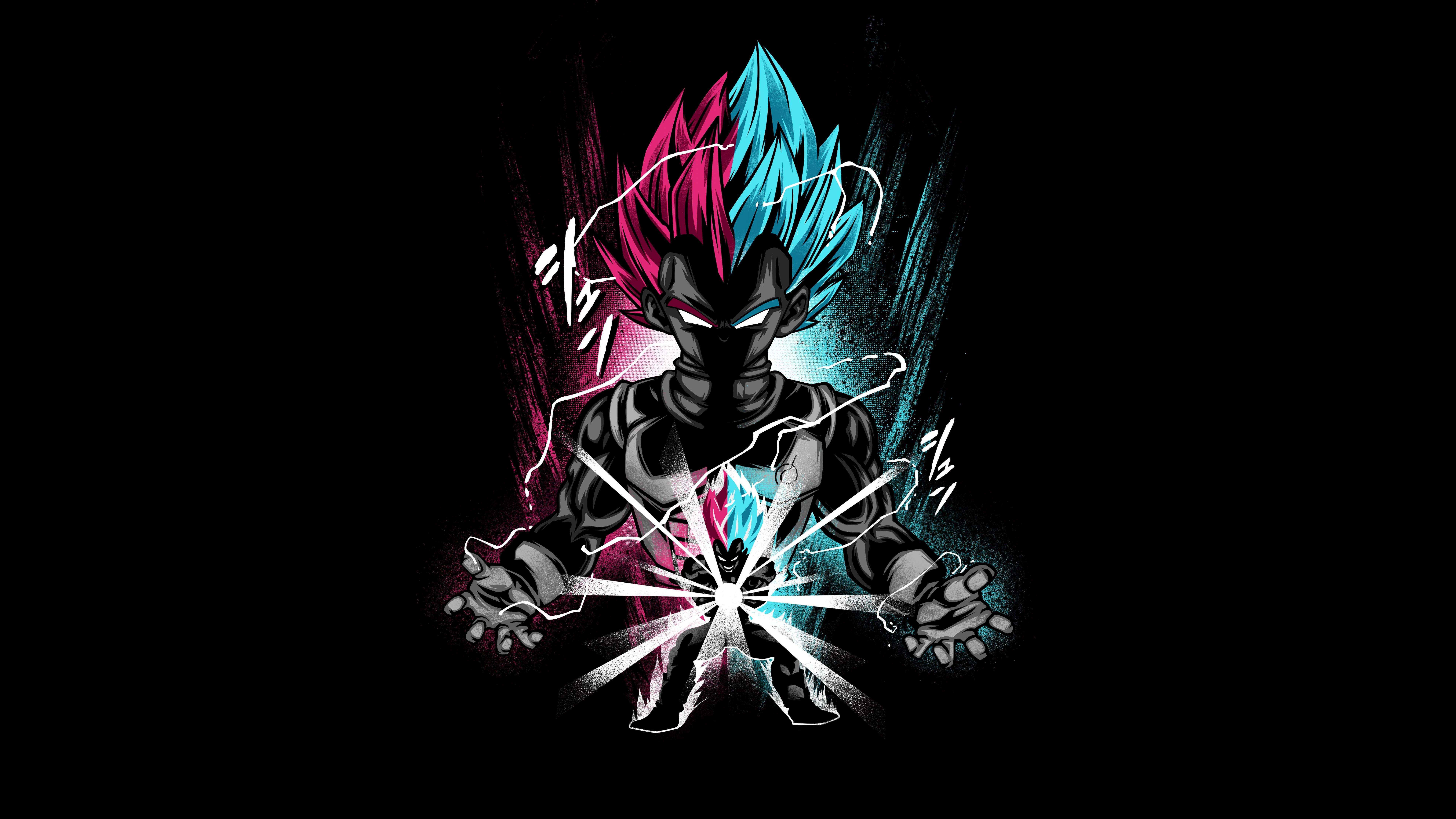 7680x4320 Vegeta Wallpaper 4K, Dragon Ball Z, Black Dark