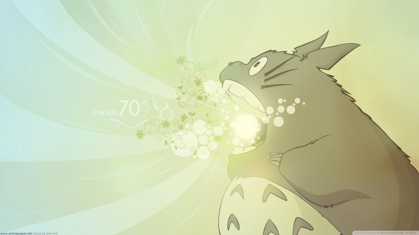 1366x768 Totoro Minimalist Artwork Wallpaper