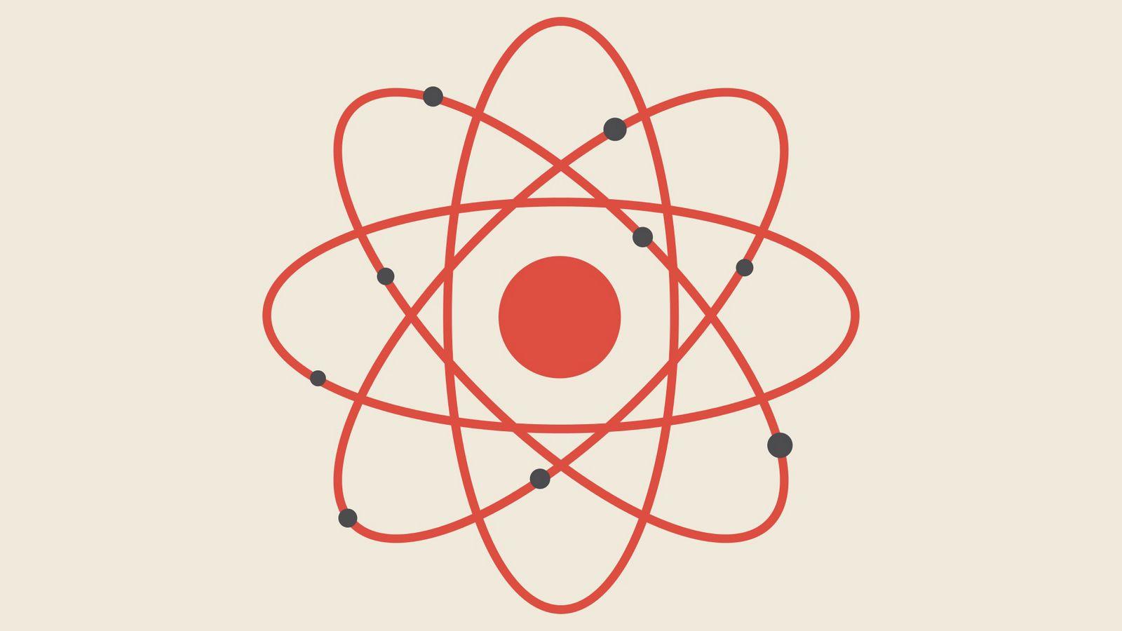 1600x900 Download wallpaper 1600x900 atom, chemistry, molecule, minimalism, vector widescreen 16:9 HD background