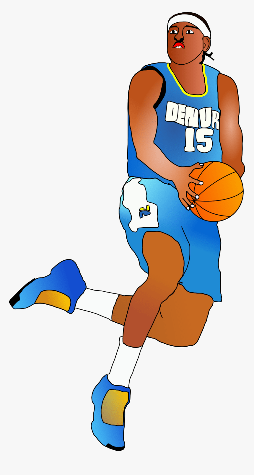 860x1609 Basketball Player Cartoon Player Clipart, HD Png Download