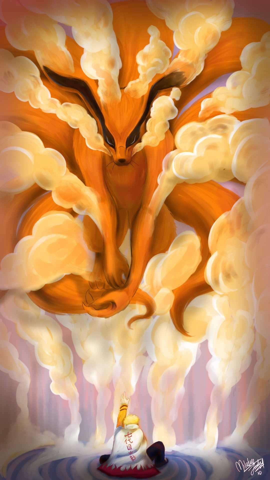 1080x1920 Kurama And Naruto Wallpaper