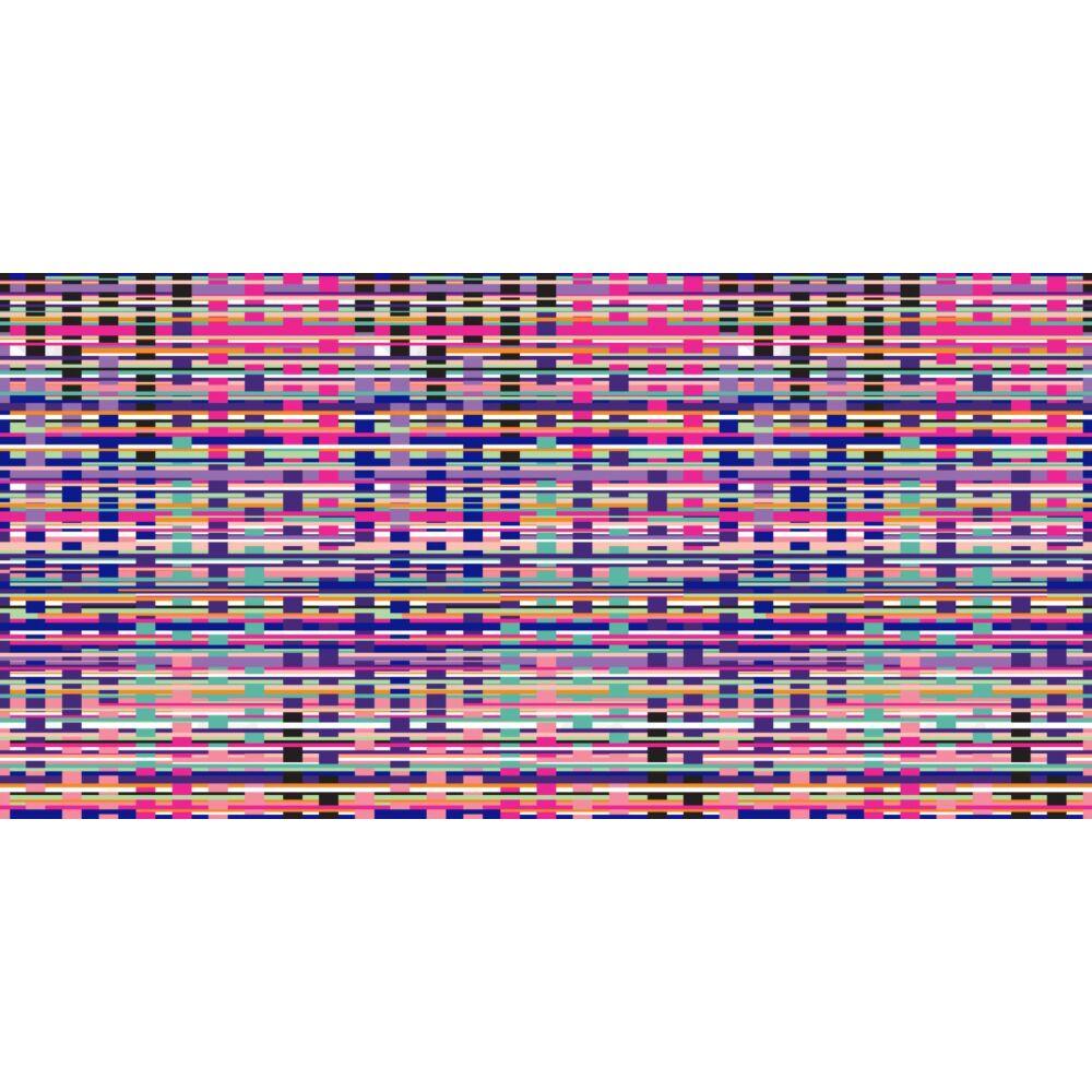 1000x1000 wall mural graphic stripes turquoise, black, purple, pink and white