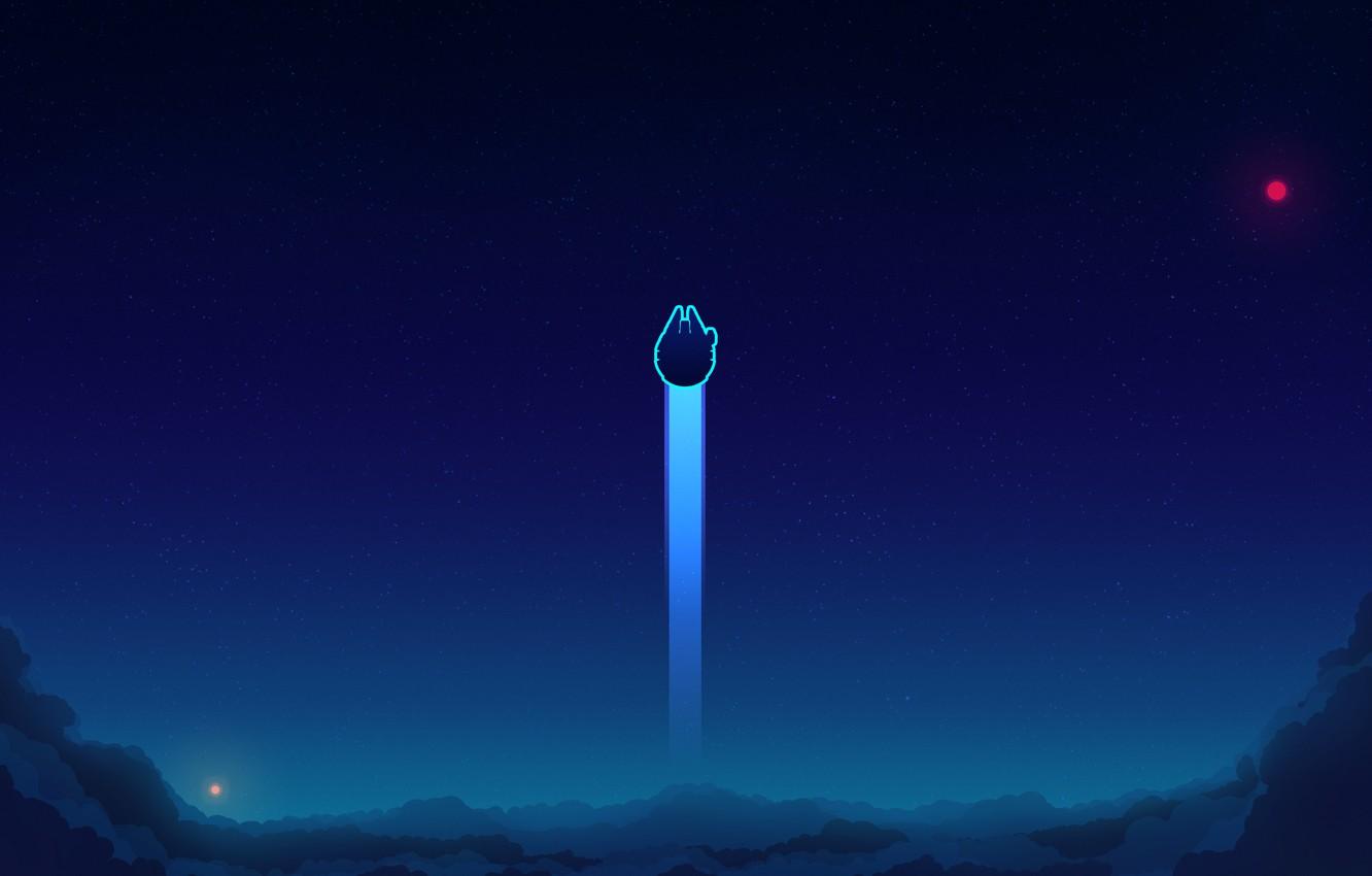 1332x850 Wallpaper The sky, Clouds, Minimalism, Star Wars, Art, Star Wars, Fiction, Spaceship, Spaceship, Millennium Falcon, Science Fiction, Spacecraft, Millennium Falcon, Millenium Falcon image for desktop, section минимализм