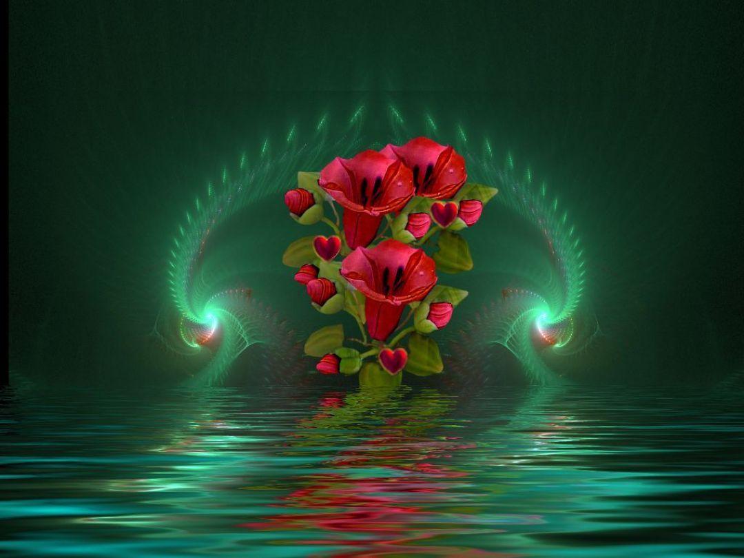 1080x810 red, white and blue flower bouquet wallpaper (2022)