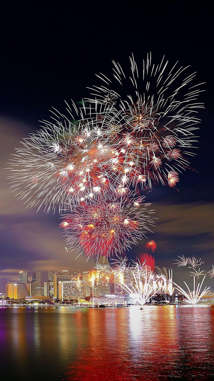 736x1308 Fireworks over Singapore Photography Fireworks city colorful fireworks night Singapore (1080x1920) Mobile Wallpaper. 花火, 夏祭り イラスト, 風景の壁紙