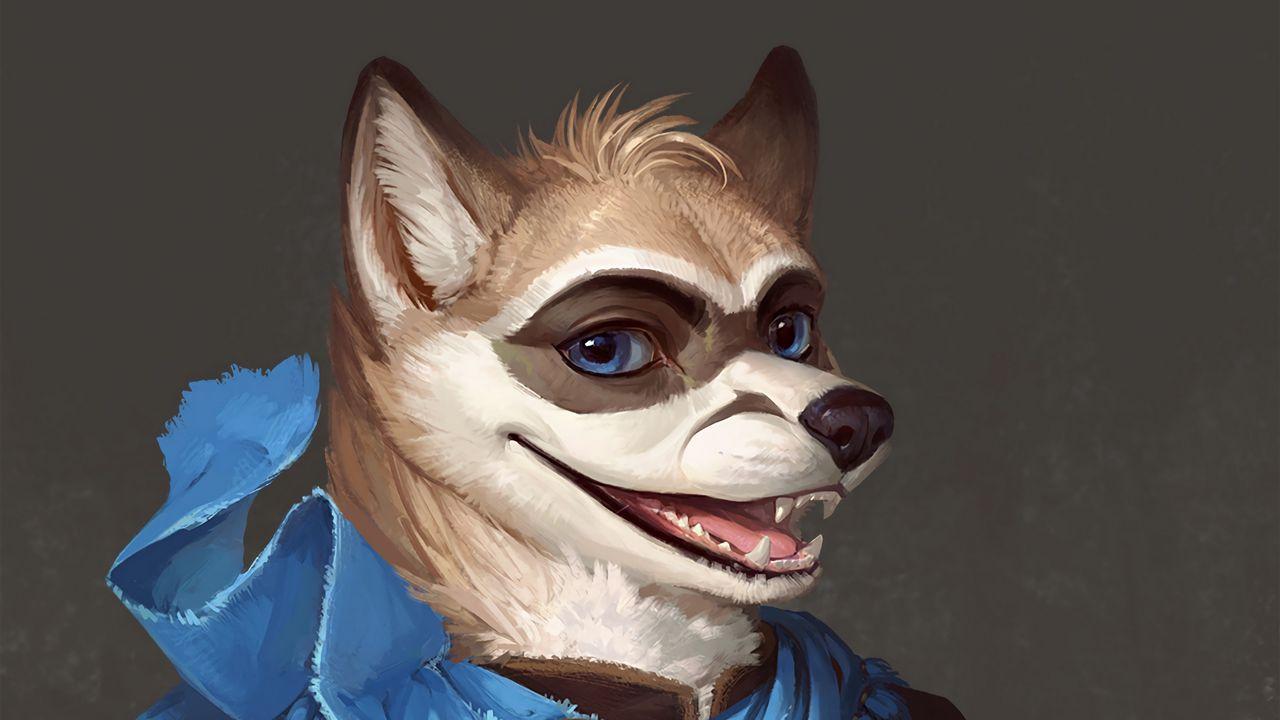1280x720 Wallpaper wolf, werewolf, art, cute, smile hd, picture, image