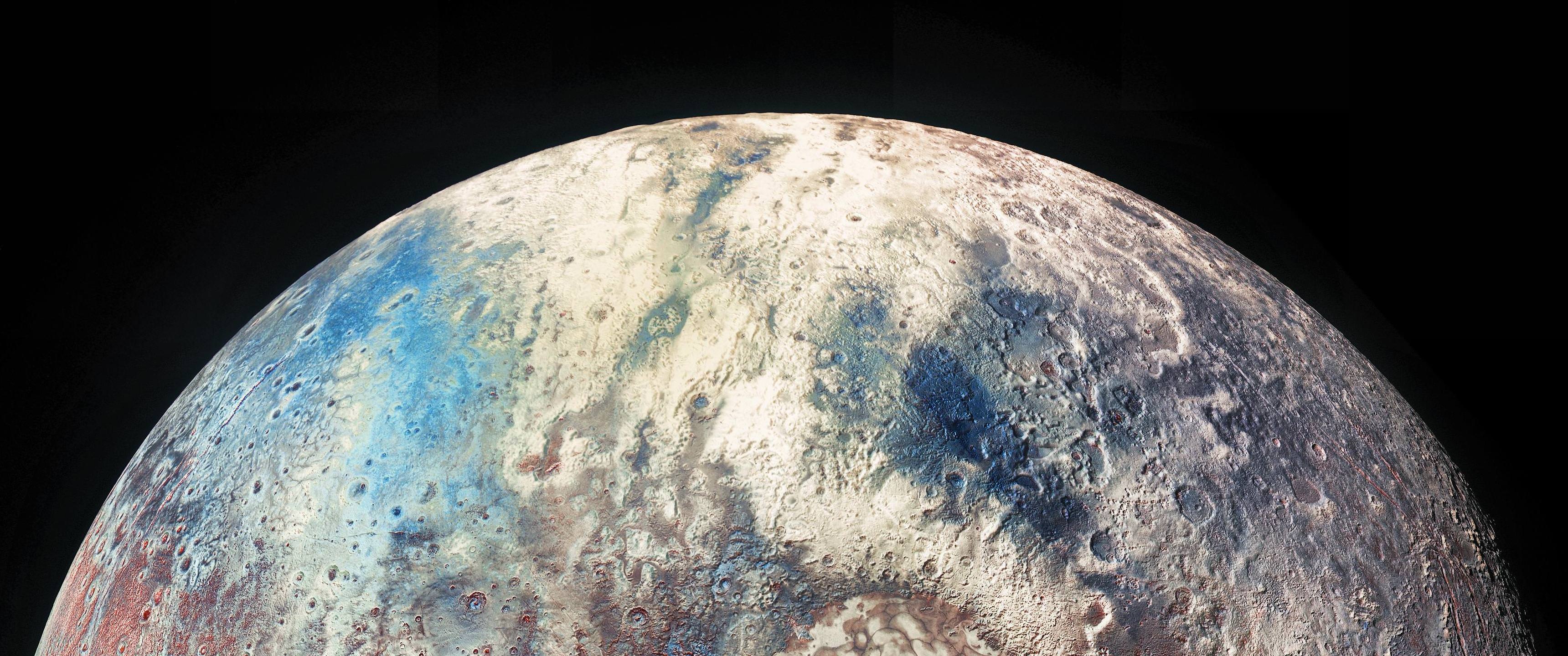 3440x1440 Album] slices of NASA false colour image of Pluto [3440x1440]