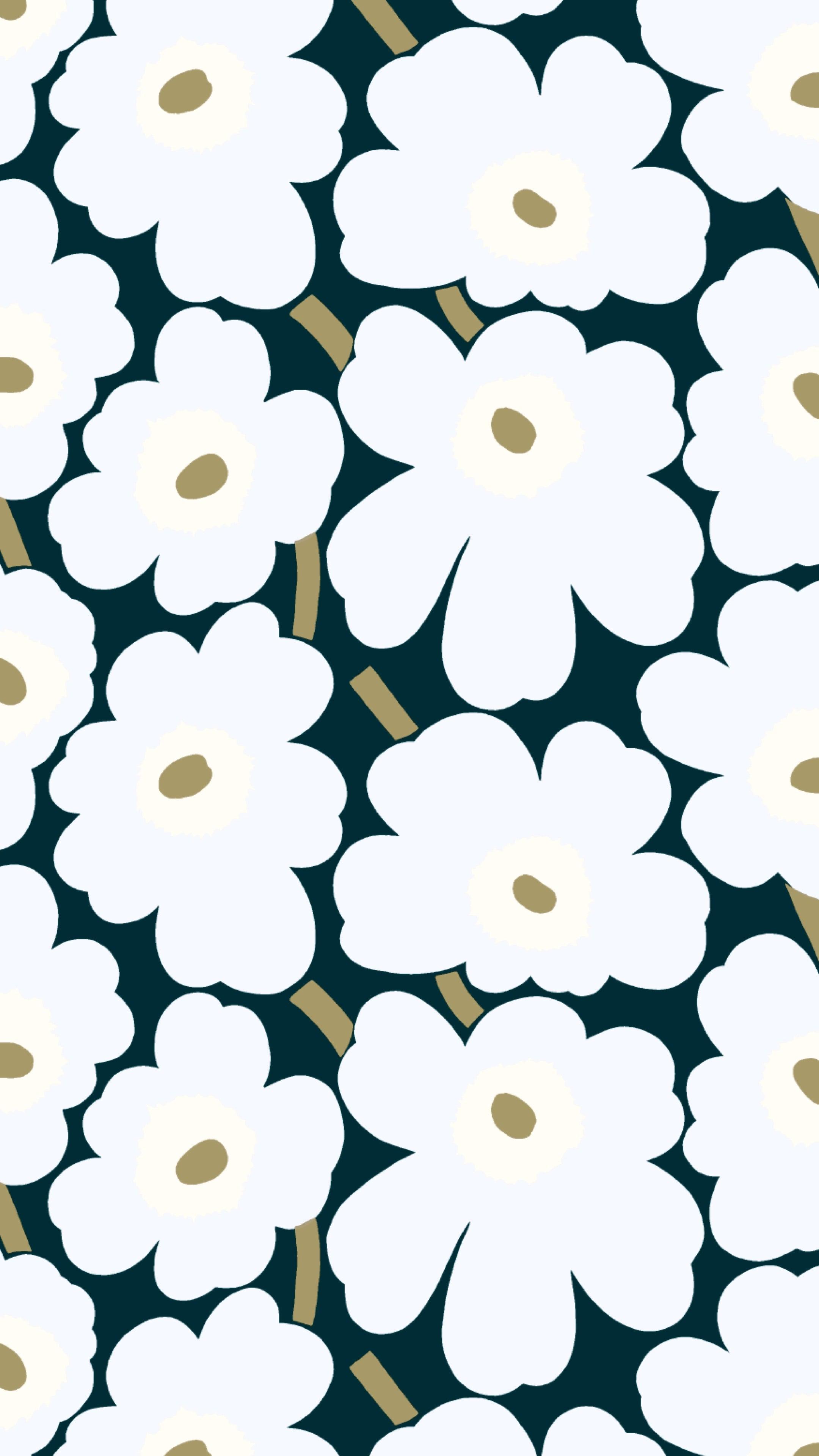 Image uploaded by L E E N A Find images and videos about black and white  blue and flowers on We Heart I  Marimekko wallpaper Pretty wallpaper  iphone Marimekko