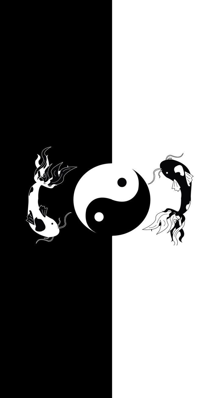 736x1308 Yin yang art, Yin yang koi, Yin yang fish