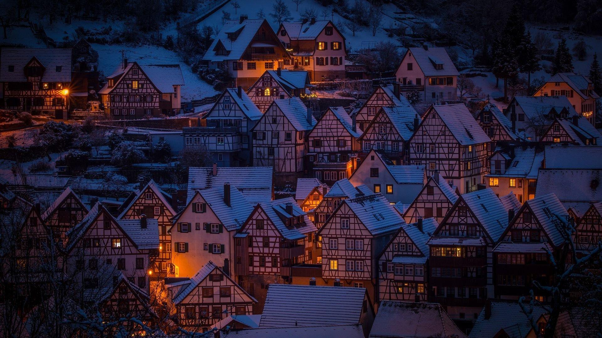 1920x1080 Winter Night in the City