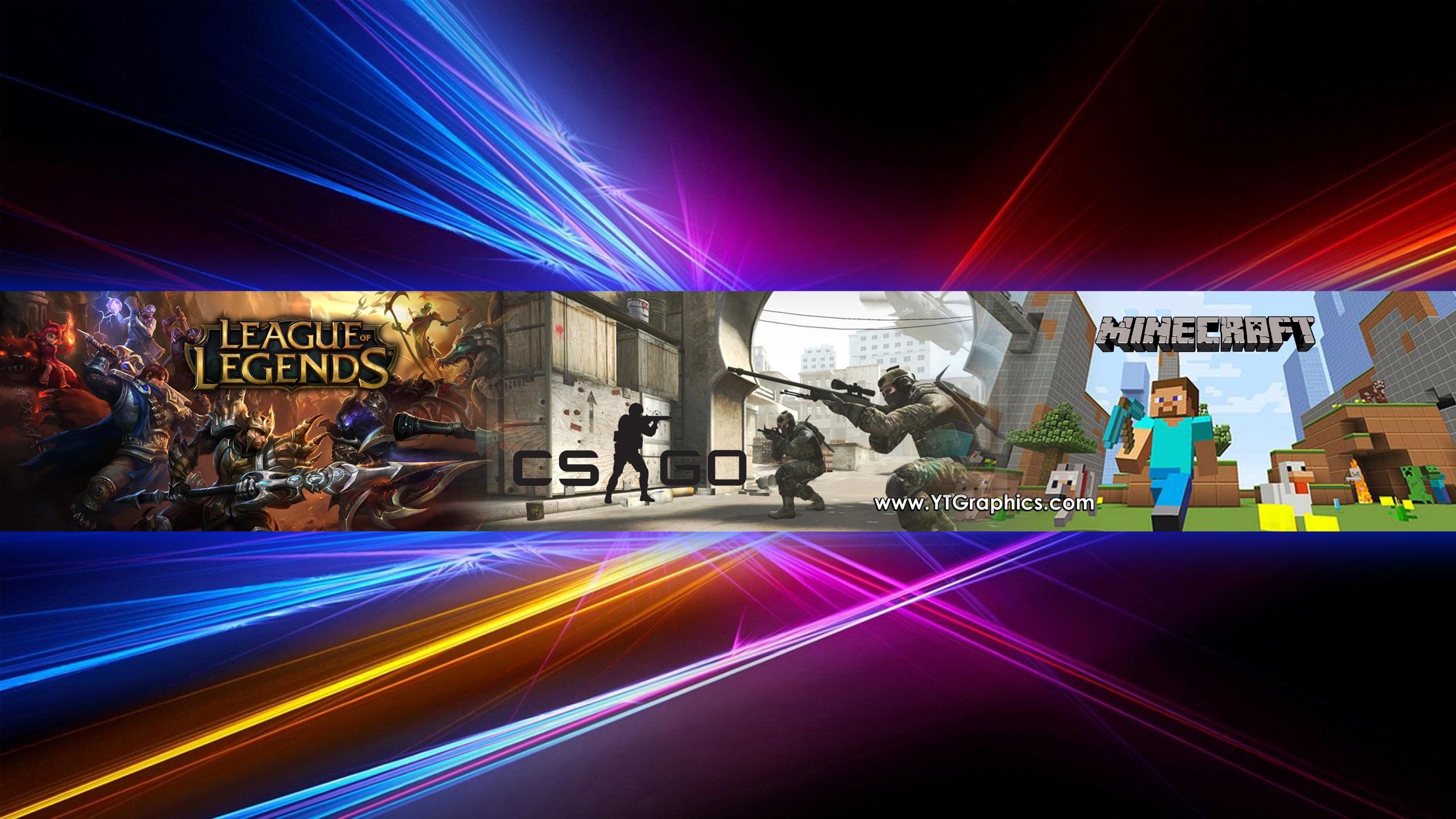 2560x1440 Banner Youtube Cs Go Minecraft