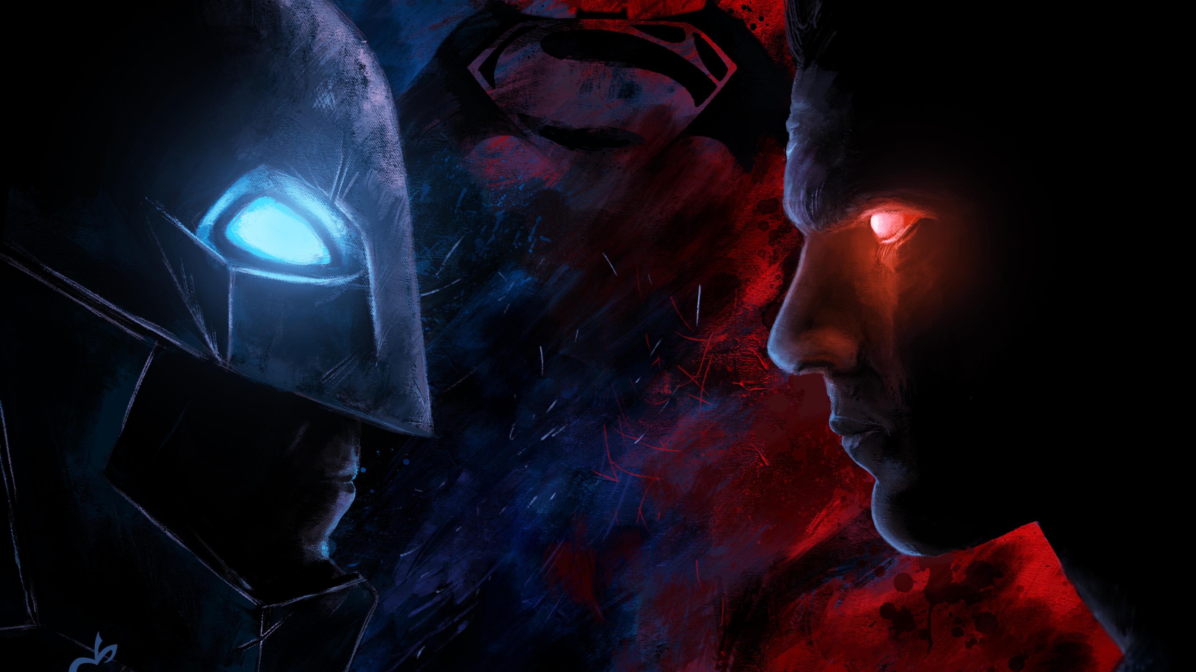 3840x2160 batman vs superman wallpaper 4k, darkness, fictional character, illustration, space, cg artwork