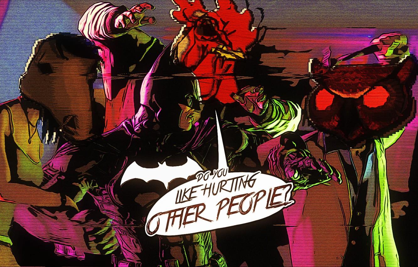 1332x850 Wallpaper batman, art, mask, hotline miami image for desktop, section ситуации