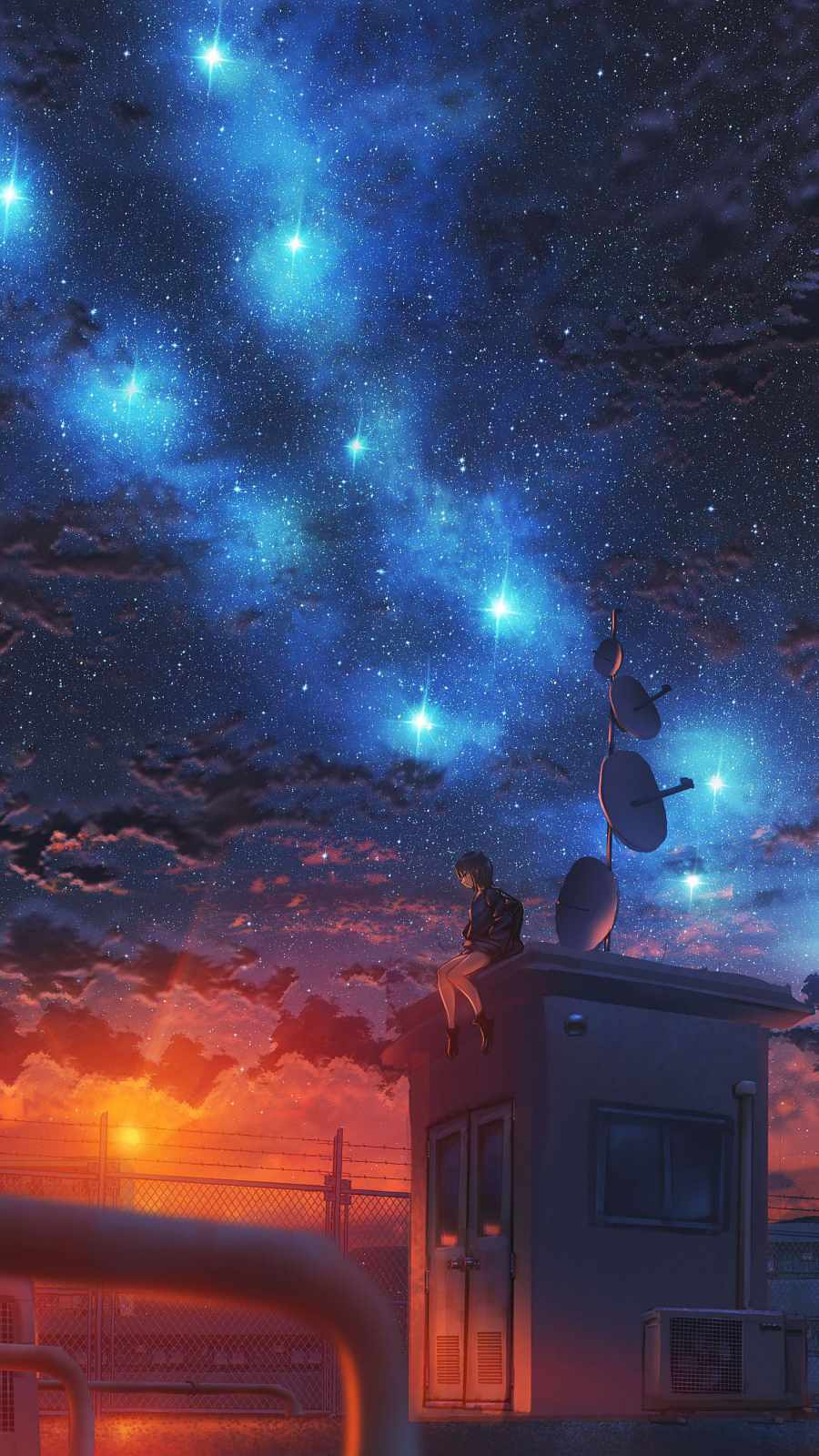 900x1600 Starry Sky Anime World IPhone Wallpaper Wallpaper : iPhone Wallpaper