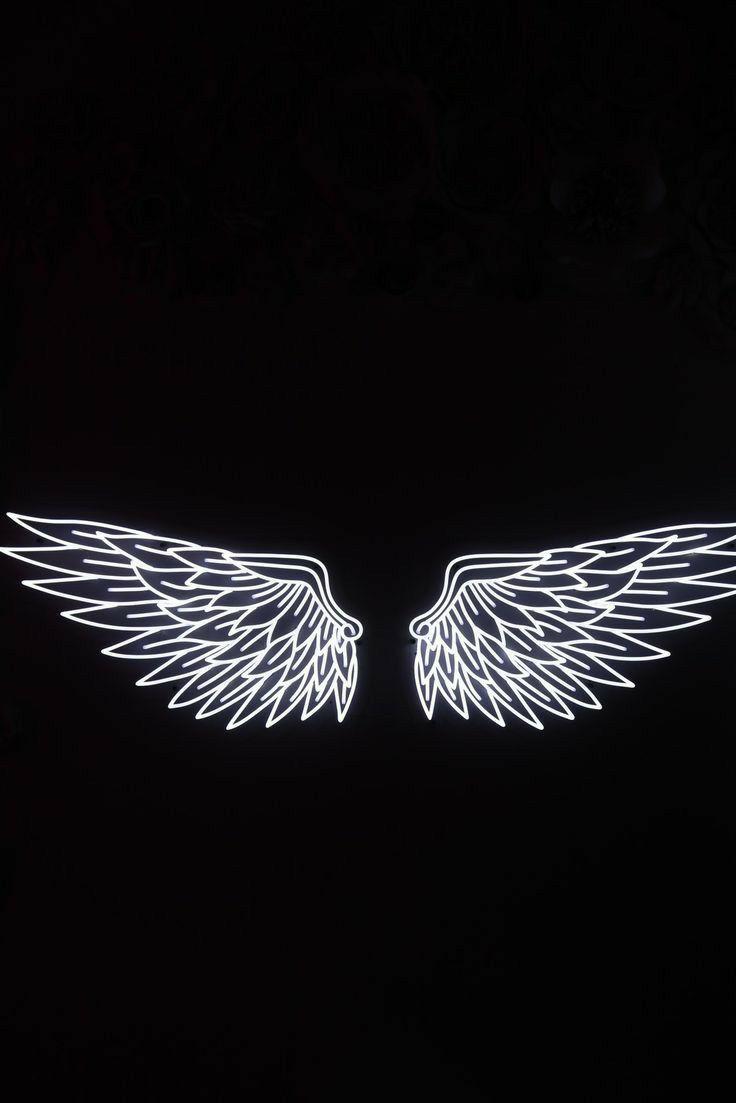736x1103 Angel. Wings wallpaper, Wallpaper iphone neon, Black and white picture wall